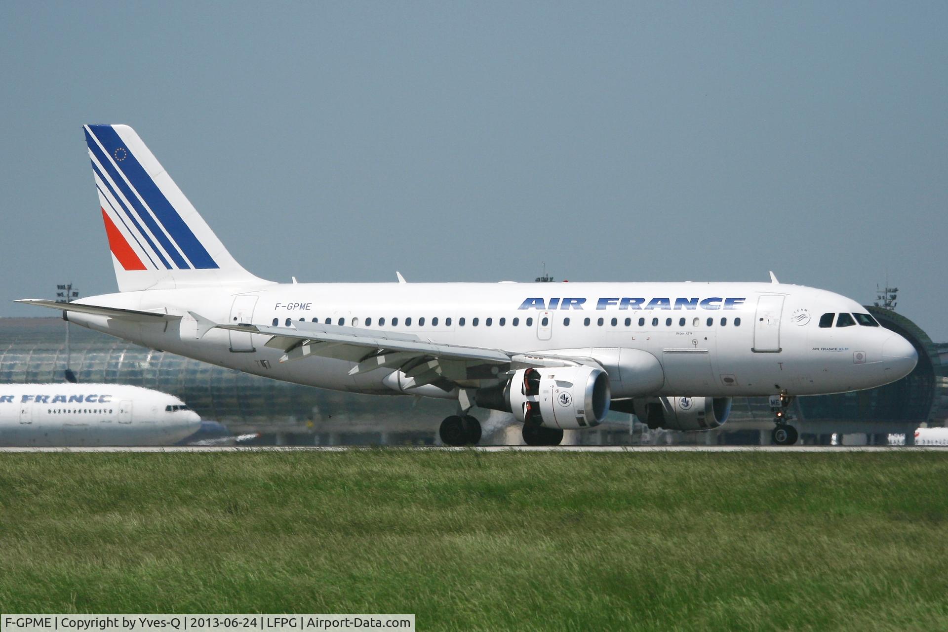 F-GPME, 1996 Airbus A319-113 C/N 625, Airbus A319-113, Landing Rwy 08R, Roissy Charles De Gaulle Airport (LFPG-CDG)