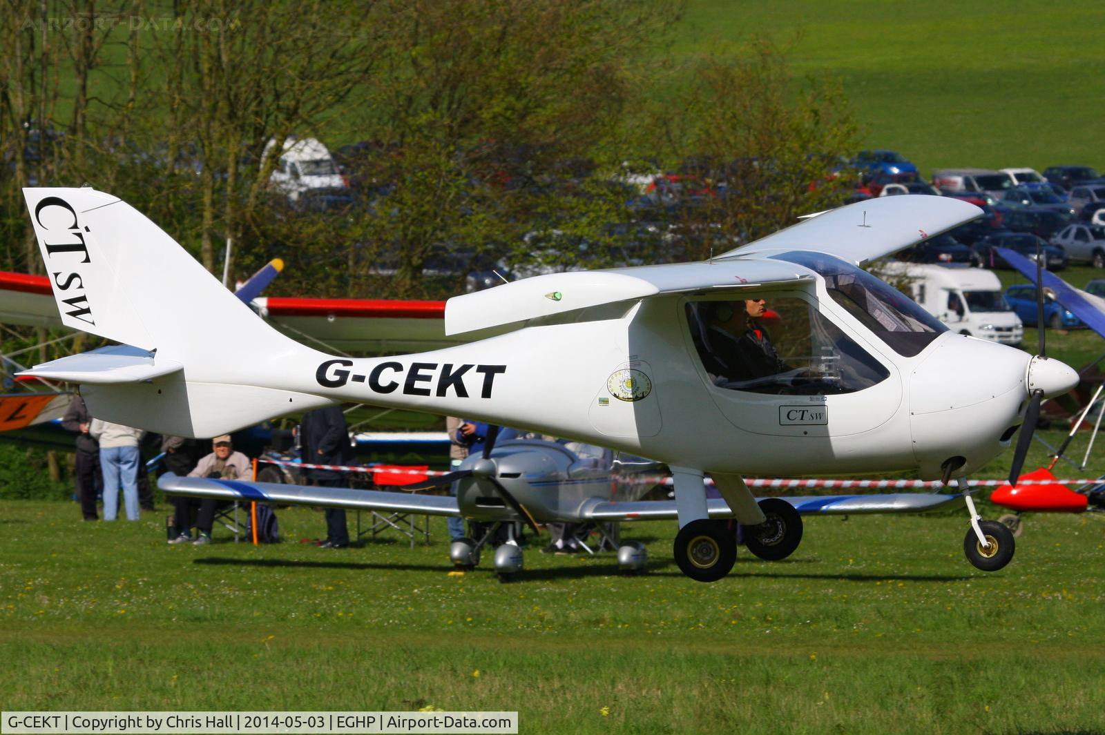 G-CEKT, 2007 Flight Design CTSW C/N 8272, at the 2014 Microlight Trade Fair, Popham