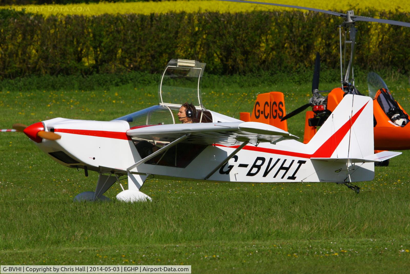 G-BVHI, 1995 Rans S-10 Sakota C/N PFA 194-12608, at the 2014 Microlight Trade Fair, Popham