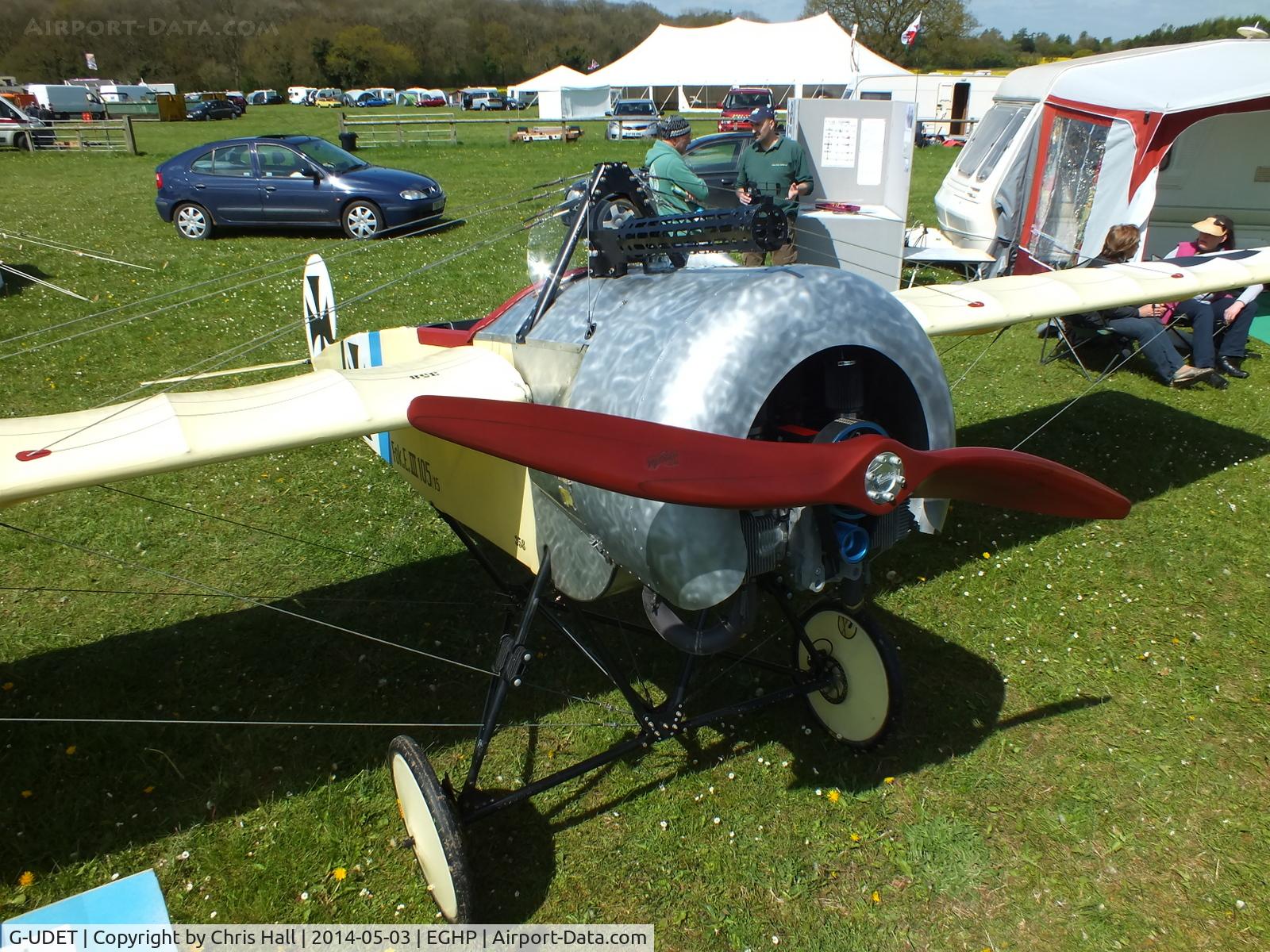 G-UDET, 2010 Fokker EIII Replica C/N GS-104, at the 2014 Microlight Trade Fair, Popham