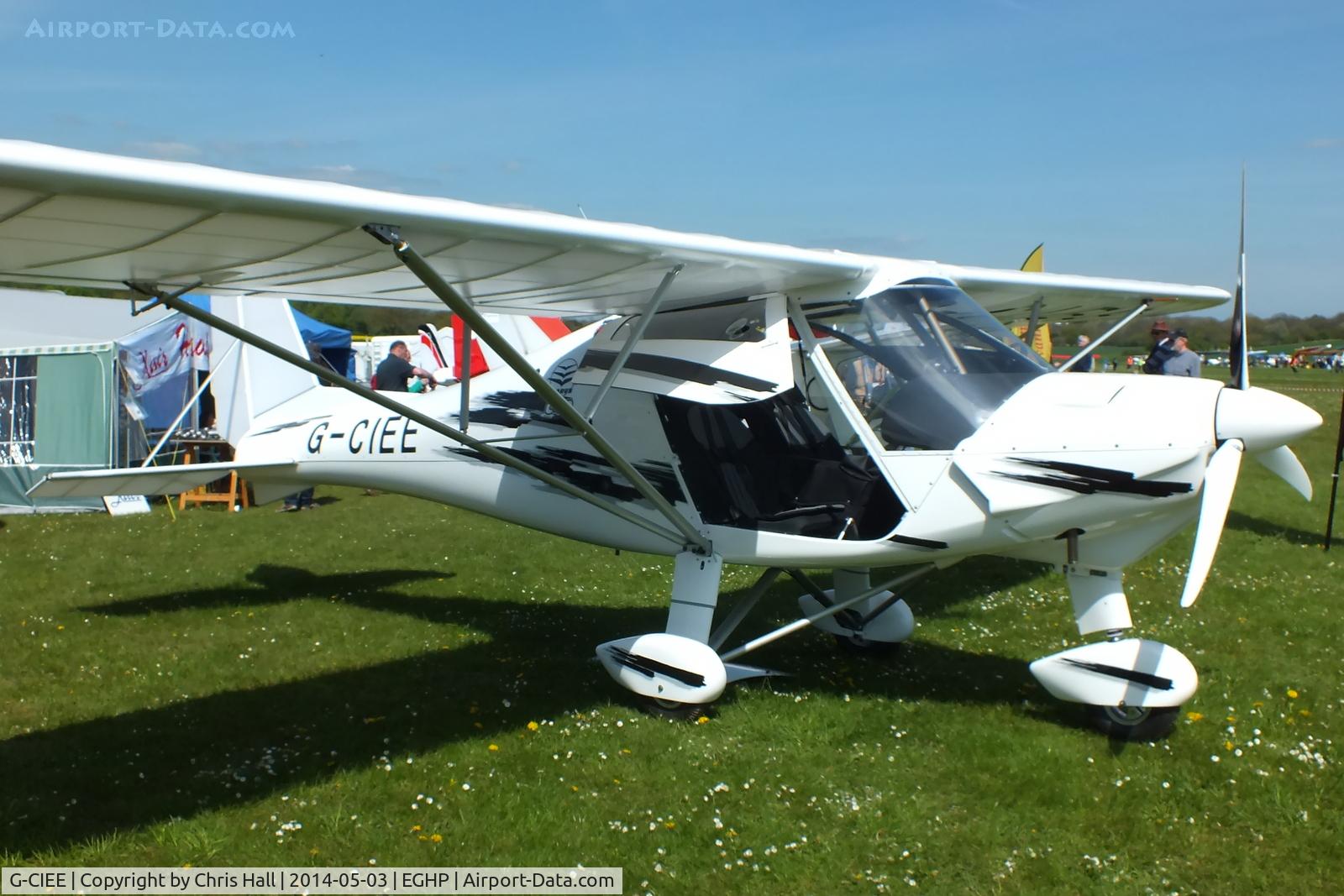 G-CIEE, 2013 Comco Ikarus C42 FB100 Bravo C/N 1311-7289, at the 2014 Microlight Trade Fair, Popham