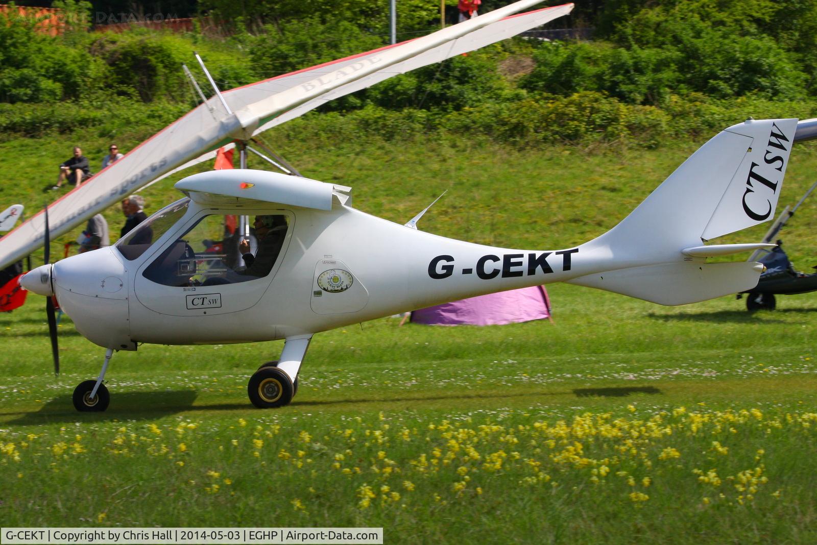 G-CEKT, 2007 Flight Design CTSW C/N 8272, at the 2014 Microlight Trade Fair, Popham