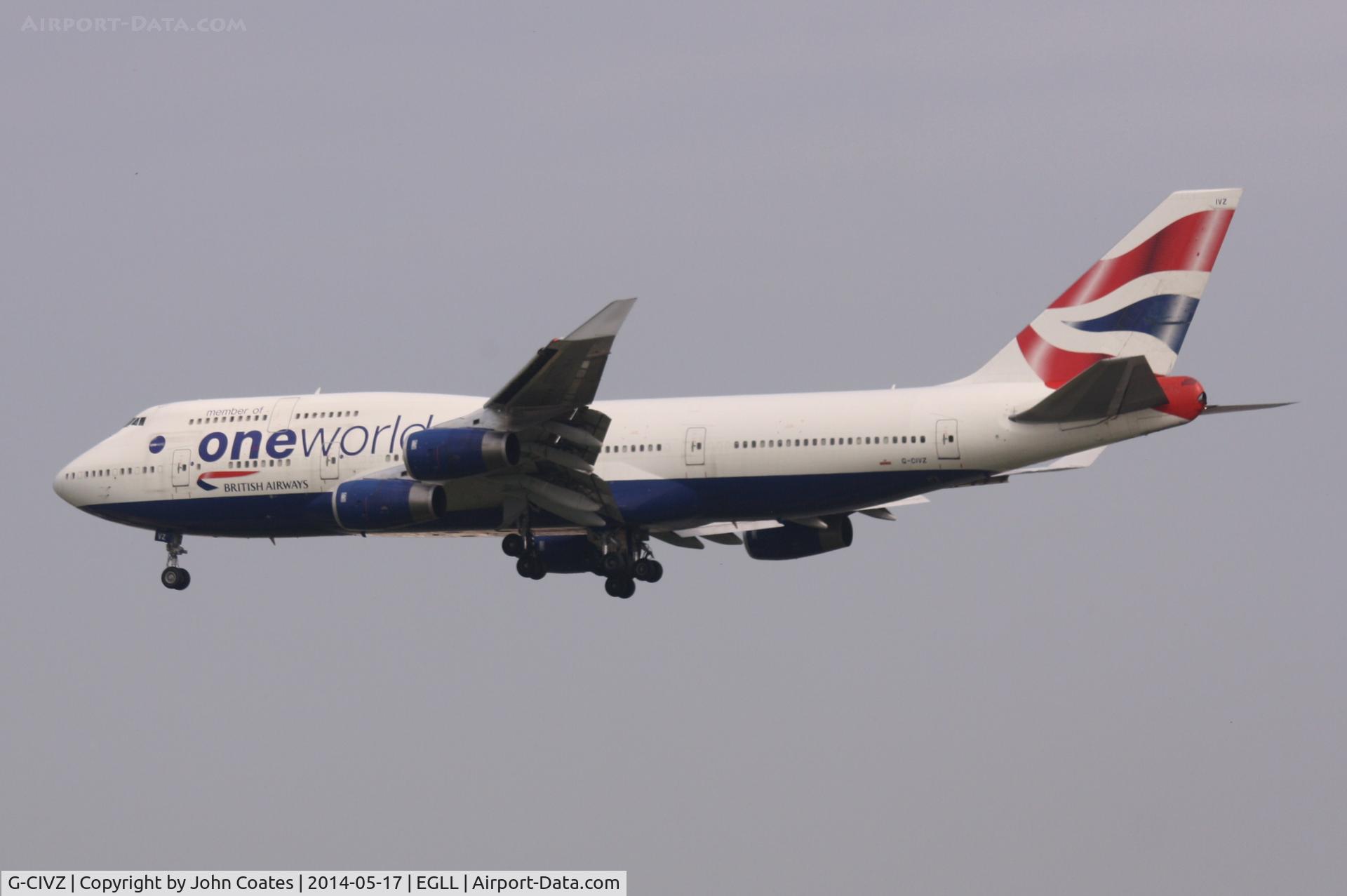 G-CIVZ, 1998 Boeing 747-436 C/N 28854, Arriving 27L