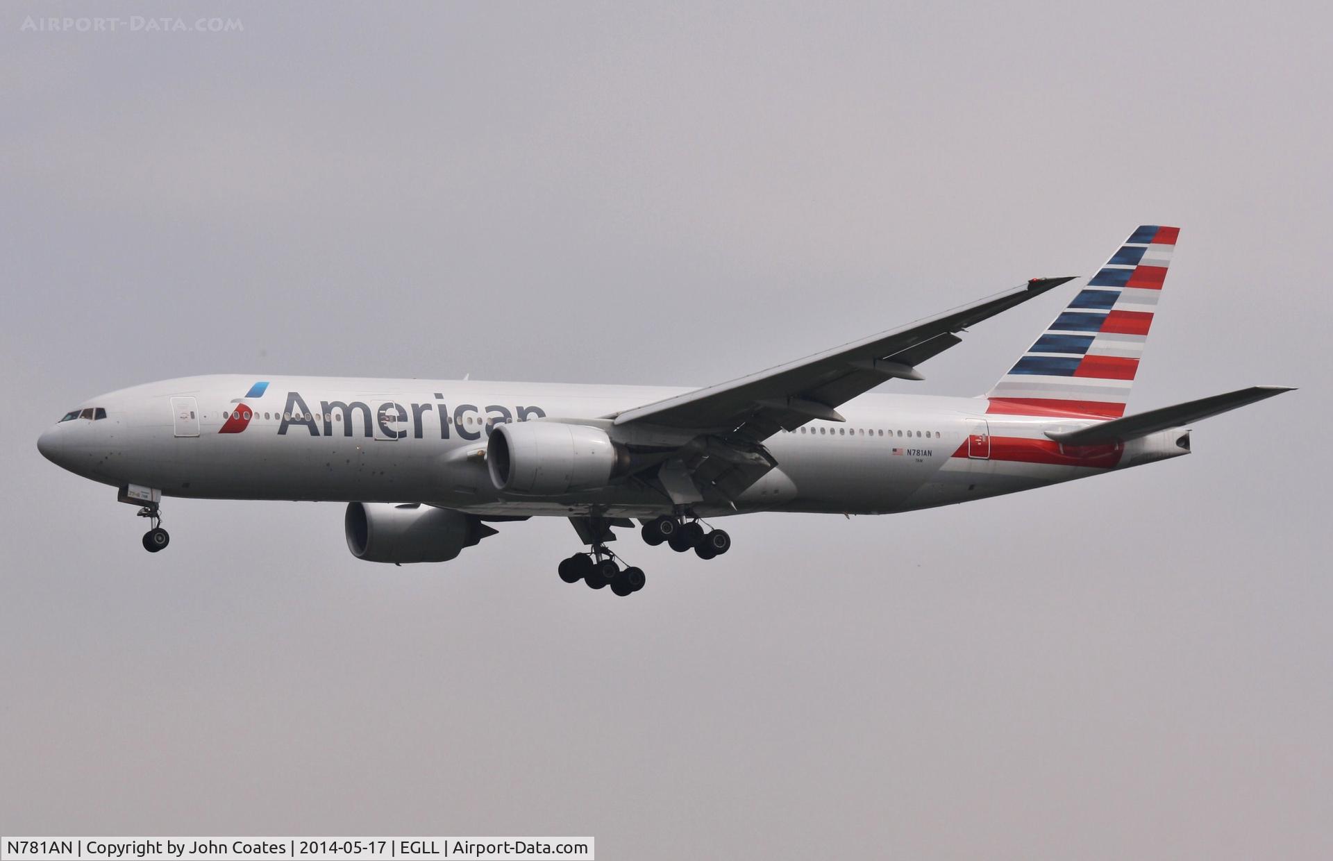 N781AN, 2000 Boeing 777-223 C/N 29586, Finals 27L
