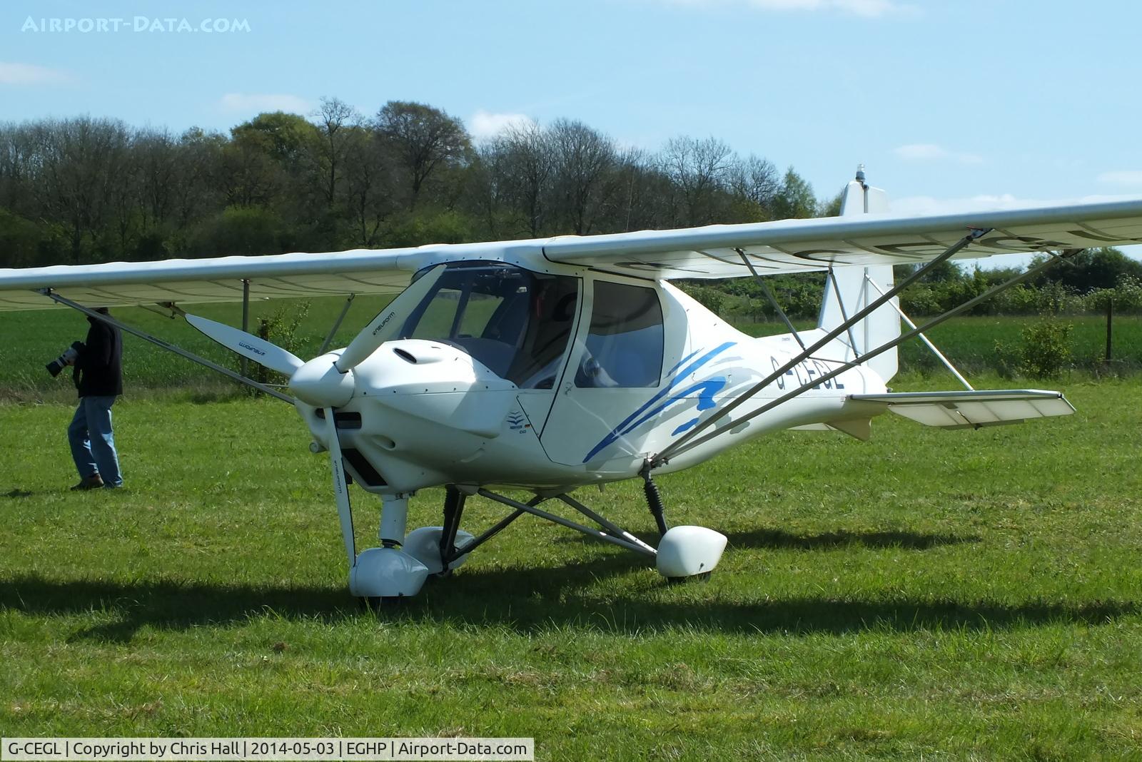 G-CEGL, 2006 Comco Ikarus C42 FB80 C/N 0609-6848, at the 2014 Microlight Trade Fair, Popham