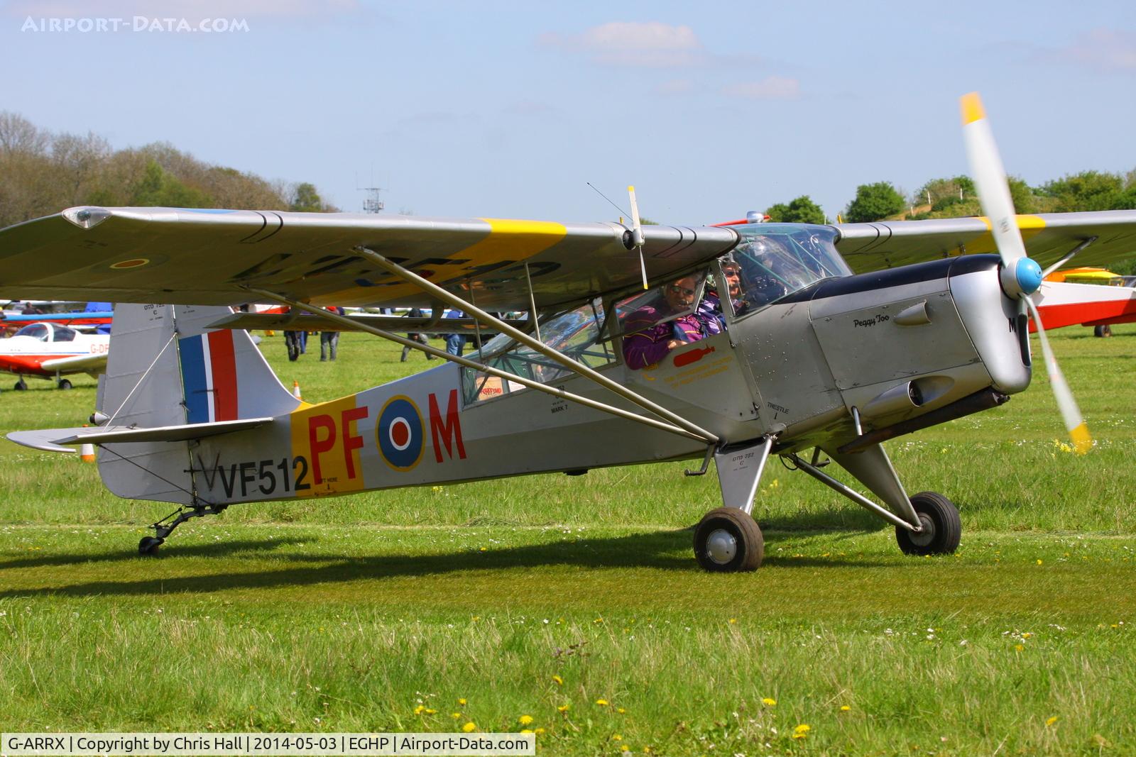 G-ARRX, 1946 Auster 6A Tugmaster C/N 2281, at the 2014 Microlight Trade Fair, Popham