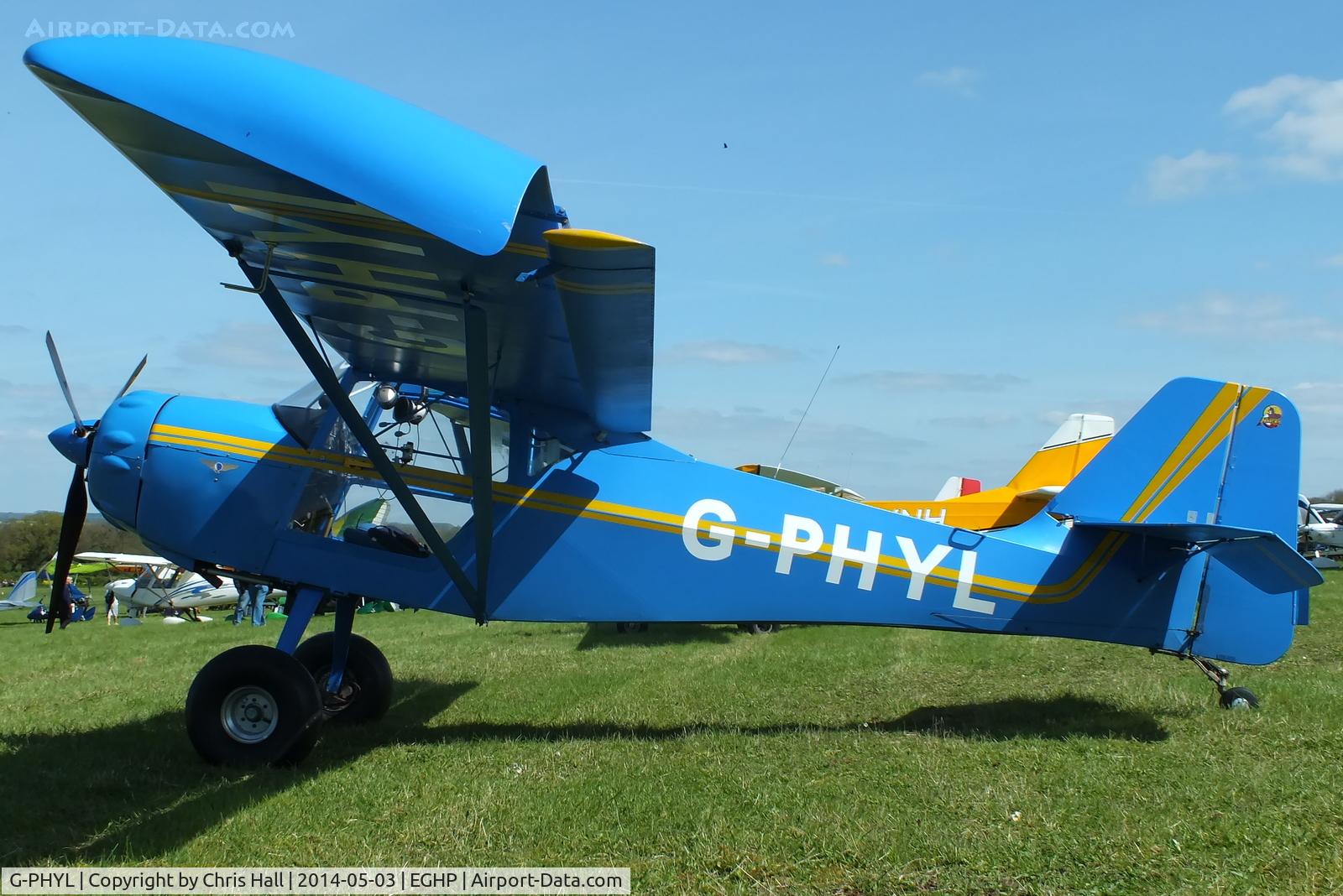 G-PHYL, 1999 Denney Kitfox Mk4 C/N PFA 172A-12189, at the 2014 Microlight Trade Fair, Popham