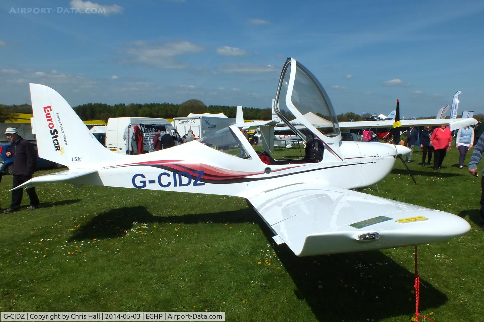 G-CIDZ, 2013 Aerotechnik EV-97 Eurostar SL C/N 2013-4107, at the 2014 Microlight Trade Fair, Popham