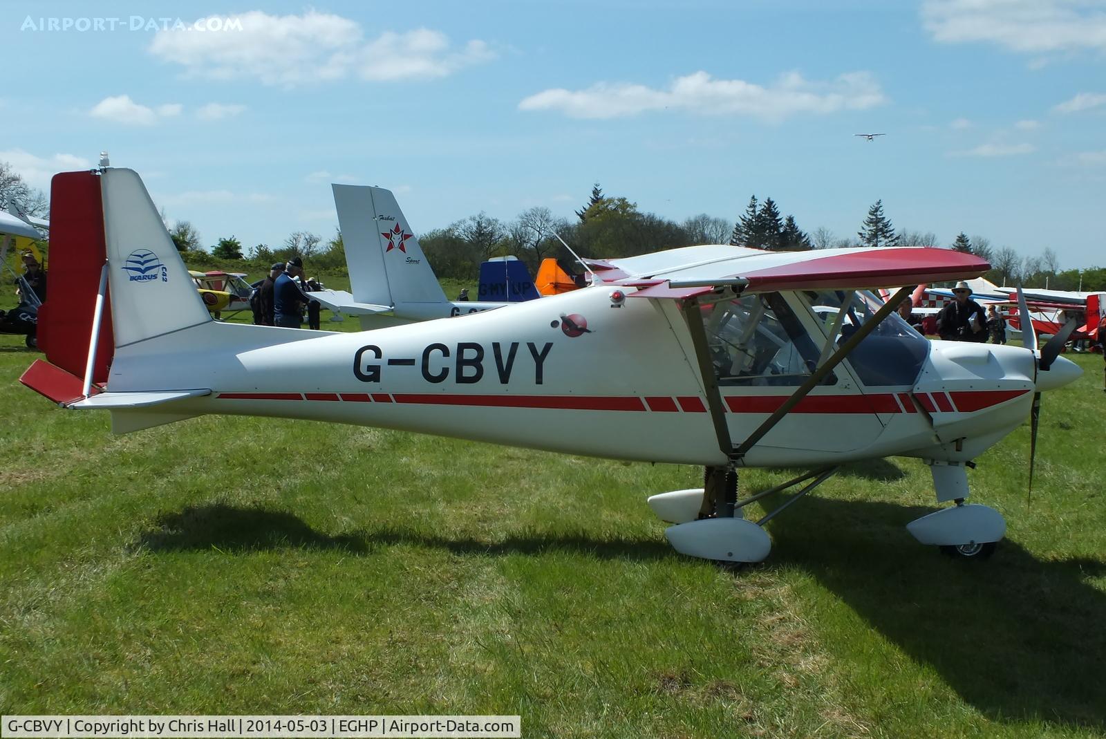 G-CBVY, 2002 Comco Ikarus C42 FB UK C/N PFA 322-13835, at the 2014 Microlight Trade Fair, Popham