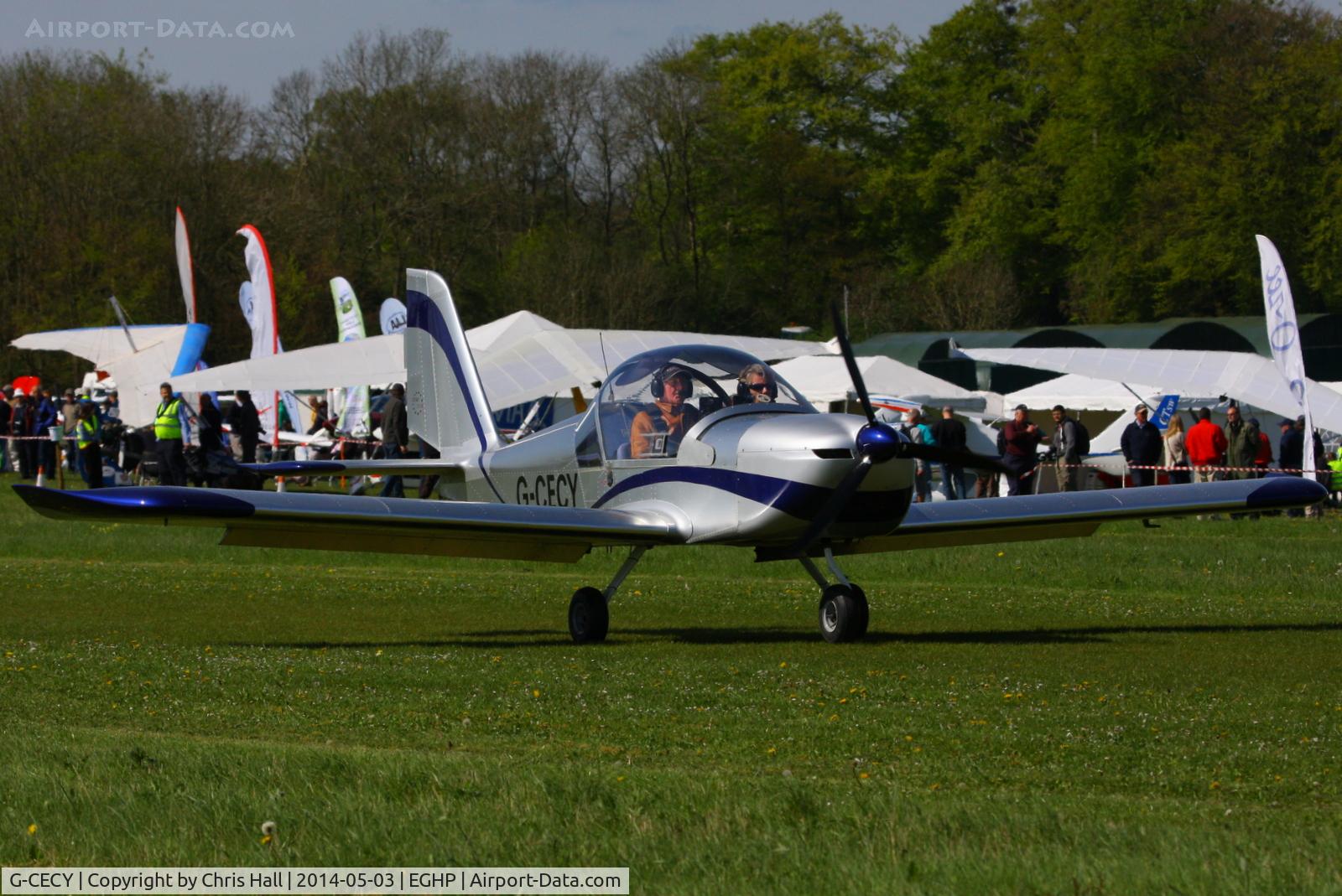 G-CECY, 2006 Aerotechnik EV-97 Eurostar C/N PFA 315-14551, at the 2014 Microlight Trade Fair, Popham