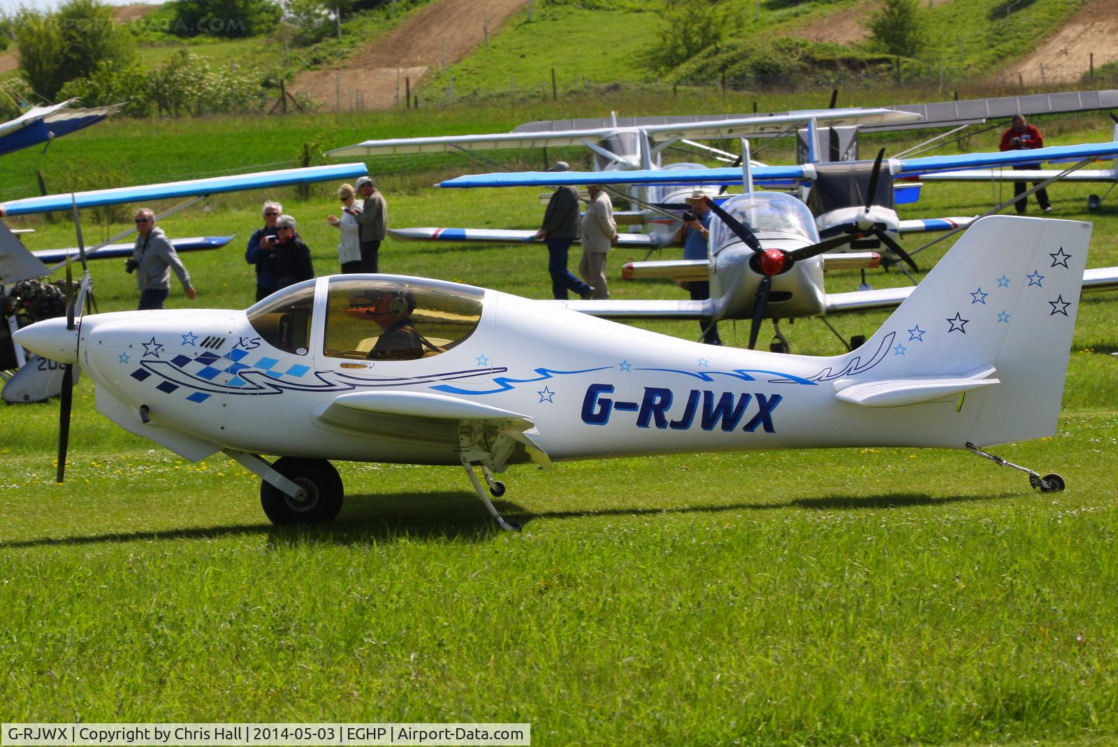 G-RJWX, 2001 Europa XS Monowheel C/N PFA 247-13197, at the 2014 Microlight Trade Fair, Popham
