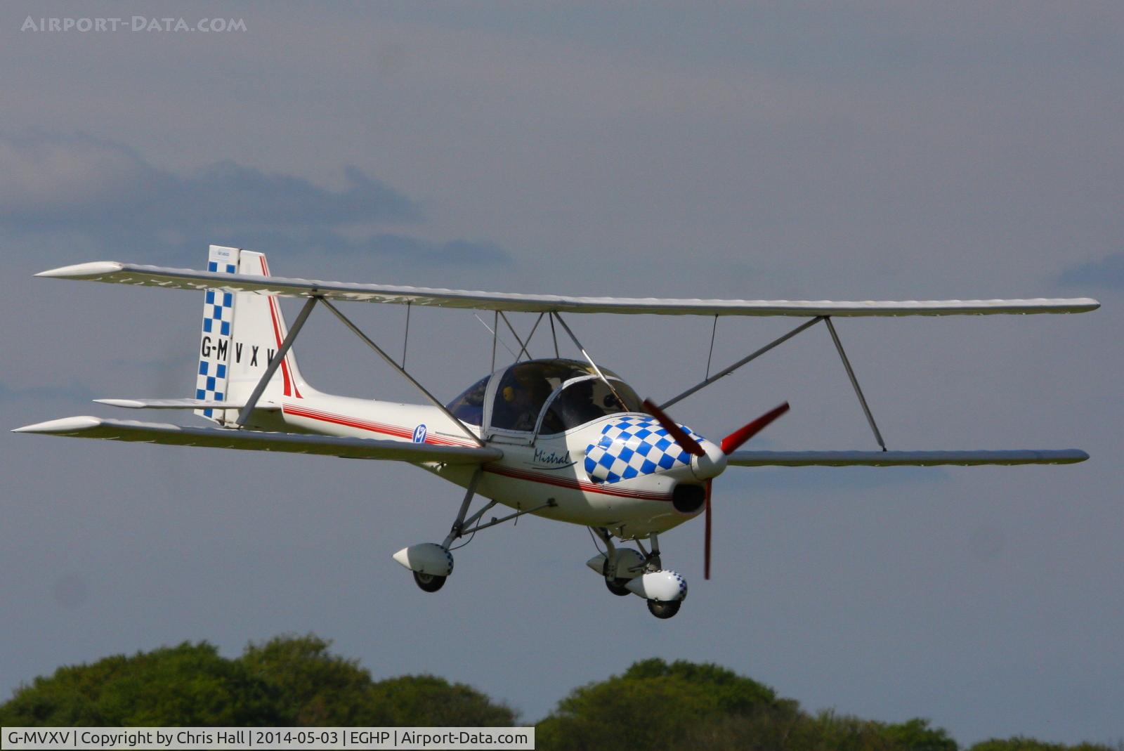 G-MVXV, 1988 Aviasud Mistral C/N BMAA/HB/004, at the 2014 Microlight Trade Fair, Popham