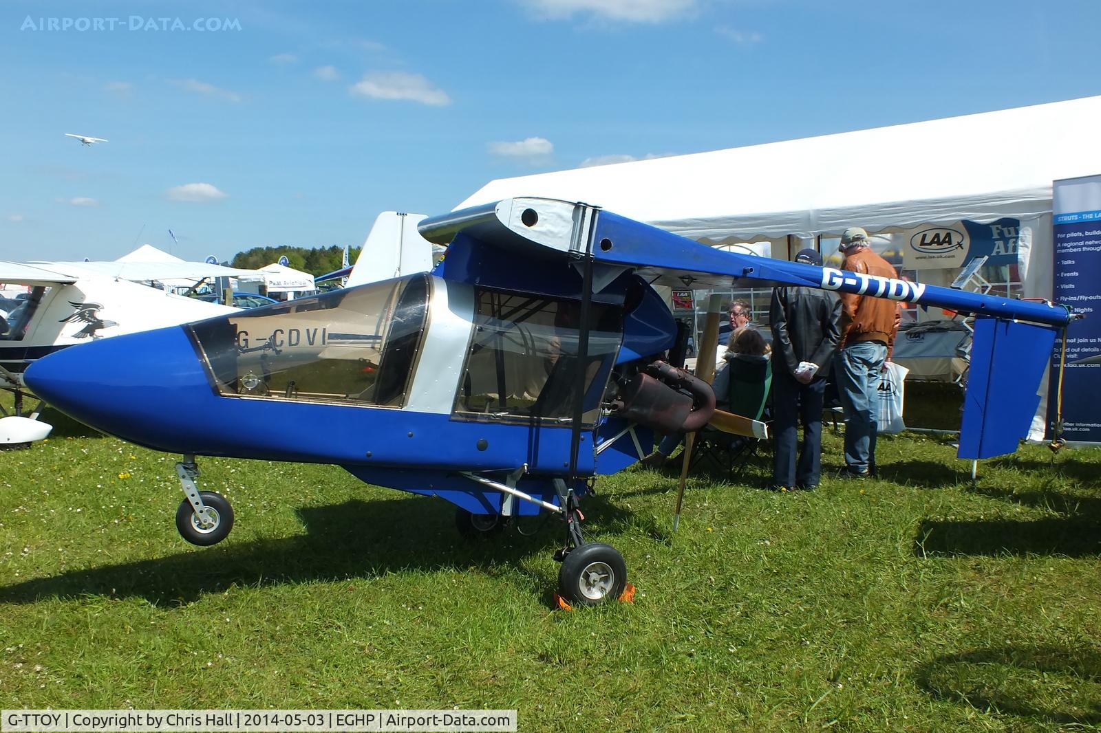 G-TTOY, 1996 CFM Streak Shadow SA C/N PFA 206-12805, at the 2014 Microlight Trade Fair, Popham