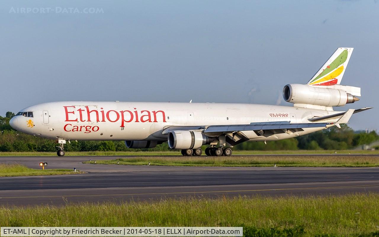 ET-AML, 1997 McDonnell Douglas MD-11F C/N 48758, arriving from Liege/EBLG