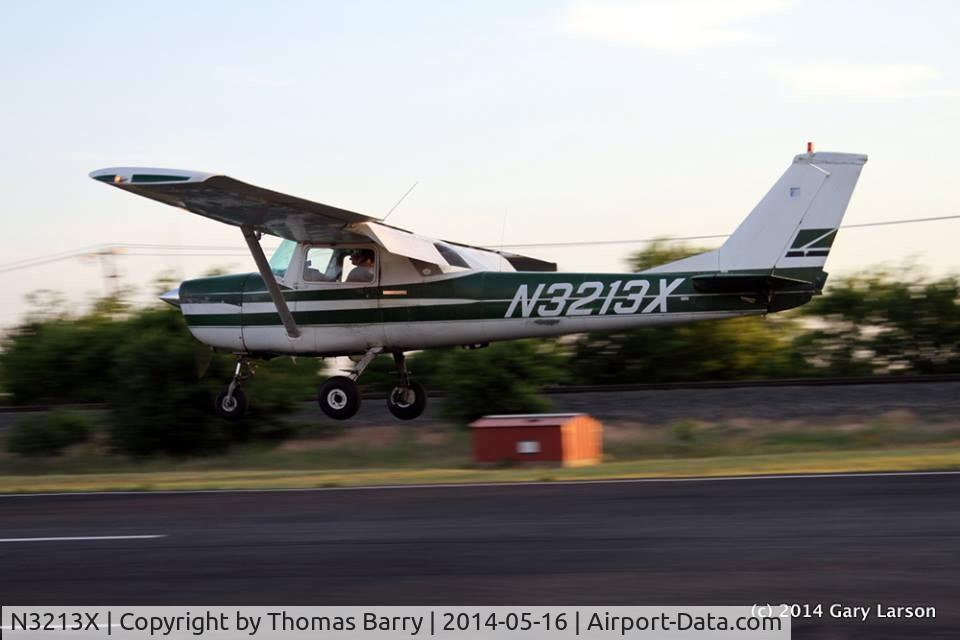 N3213X, 1966 Cessna 150G C/N 15064613, Our son Tyler Barry and his instructor landing at Hicks Airfield