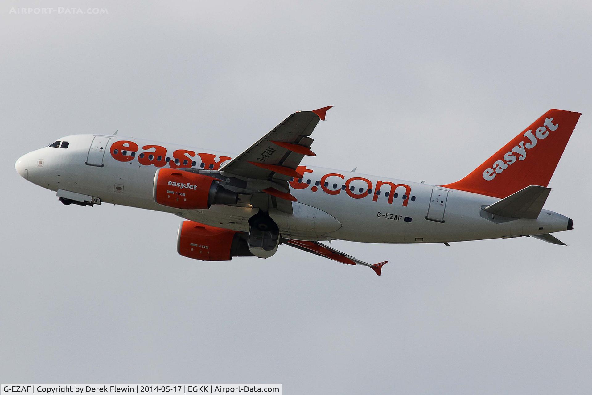 G-EZAF, 2006 Airbus A319-111 C/N 2715, Seen pulling out from runway 26R at EGKK.