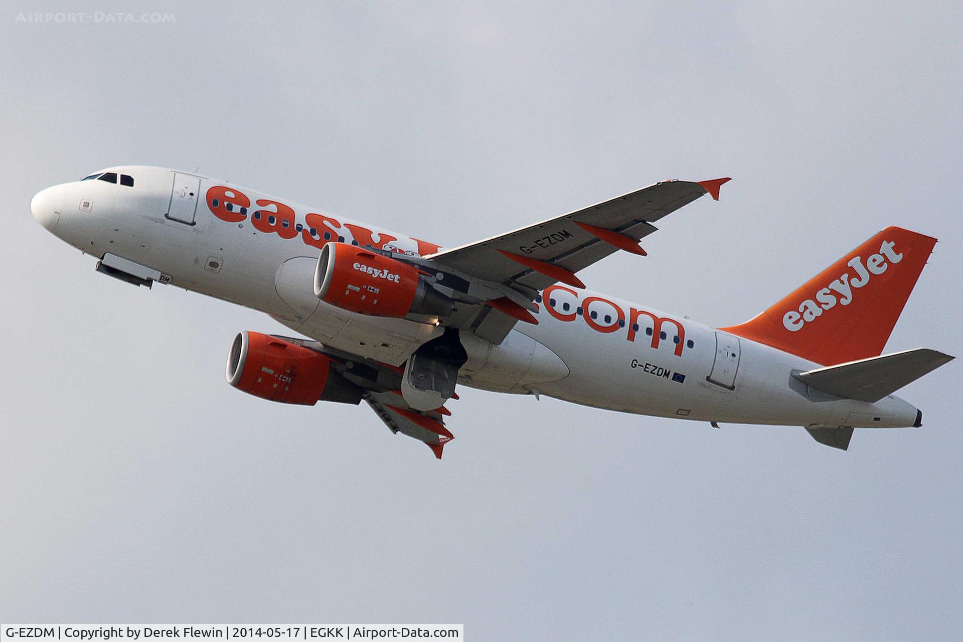G-EZDM, 2008 Airbus A319-111 C/N 3571, Seen pulling out from runway 26R at EGKK.