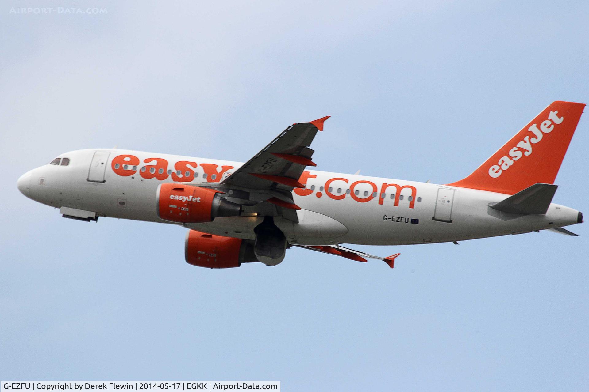 G-EZFU, 2010 Airbus A319-111 C/N 4313, Seen pulling out from runway 26R at EGKK.