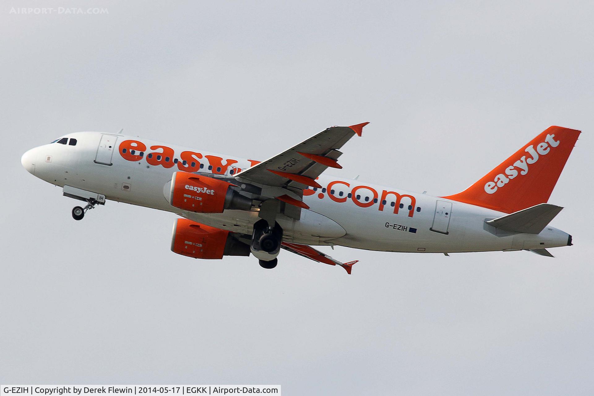 G-EZIH, 2005 Airbus A319-111 C/N 2463, Seen pulling out from runway 26R at EGKK.