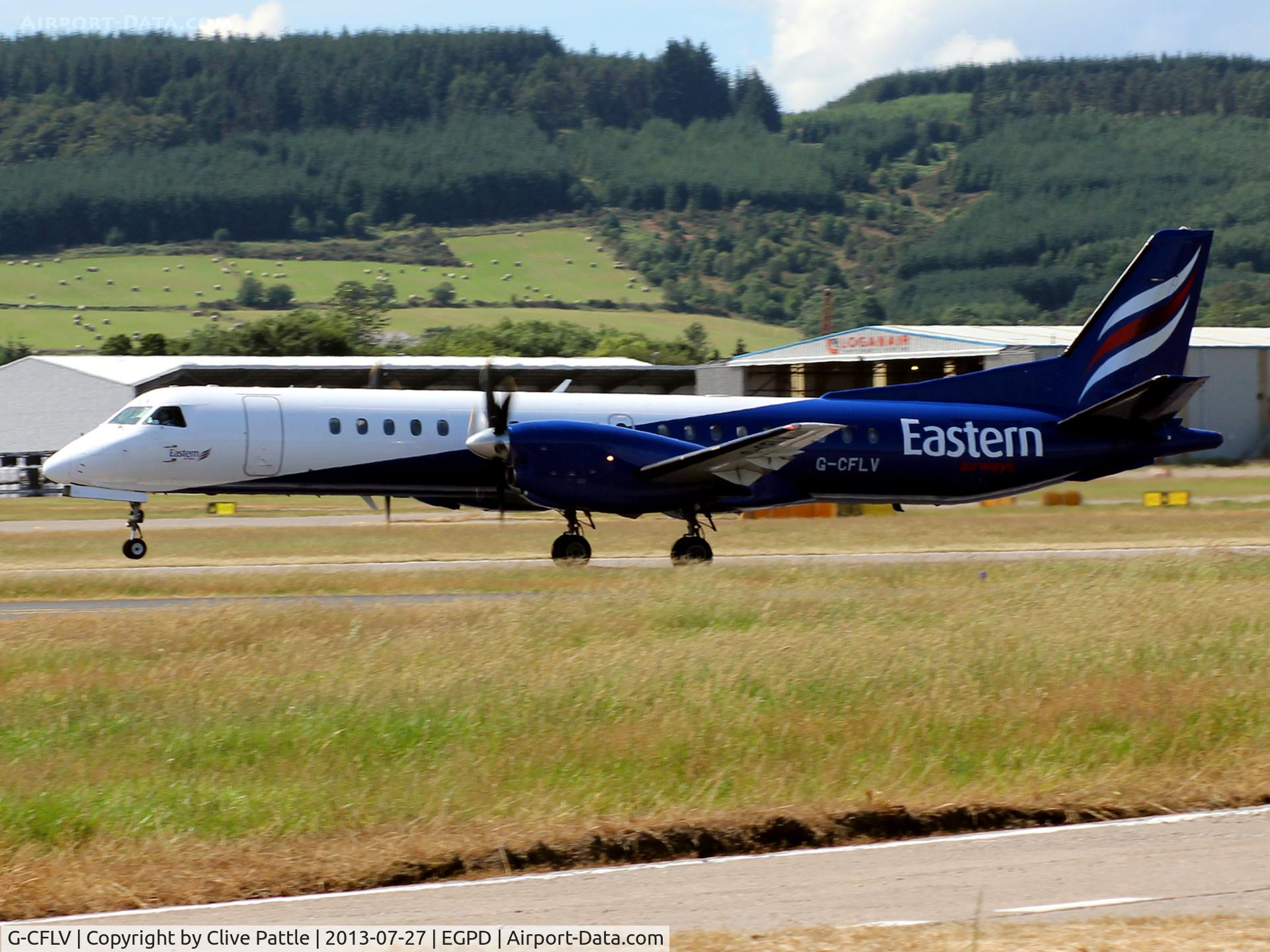 G-CFLV, 1995 Saab 2000 C/N 2000-023, Eastern Airways Saab 2000 at EGPD