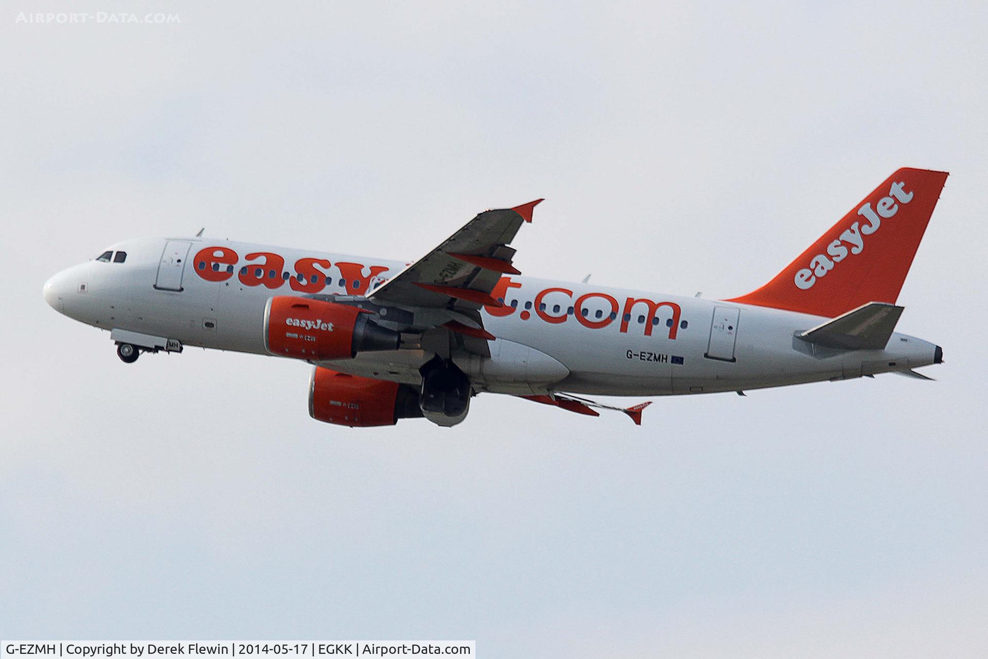 G-EZMH, 2003 Airbus A319-111 C/N 2053, Seen pulling out from runway 26R at EGKK.