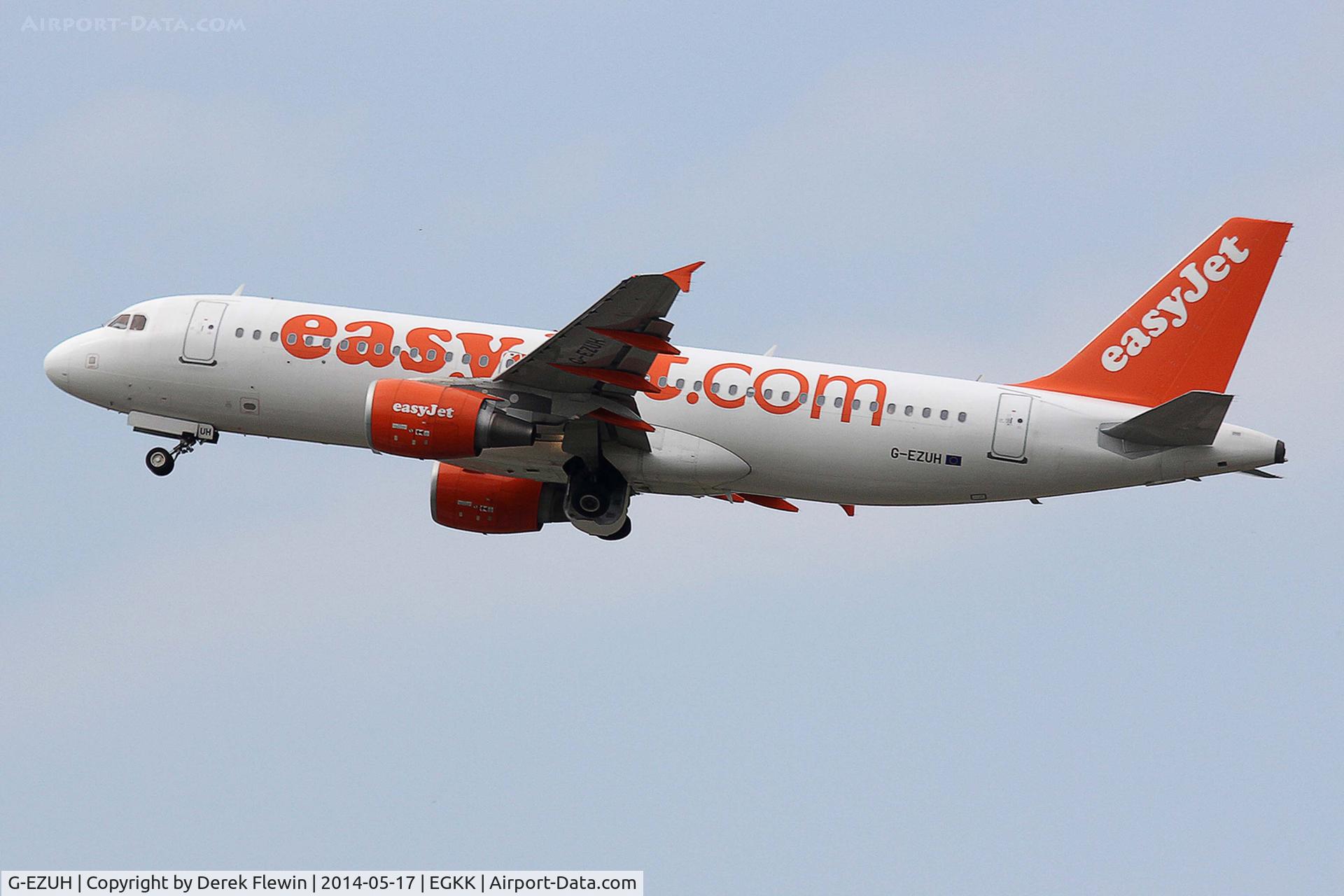 G-EZUH, 2011 Airbus A320-214 C/N 4708, Seen pulling out from runway 26R at EGKK.