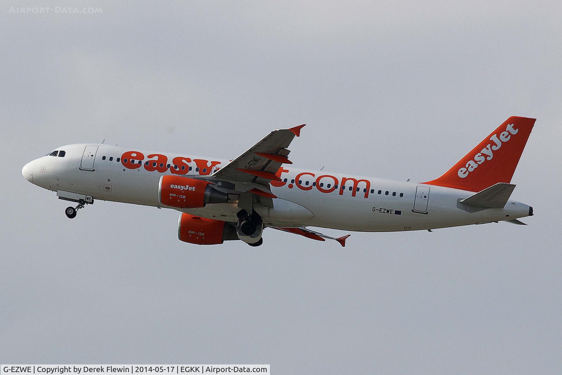 G-EZWE, 2012 Airbus A320-214 C/N 5289, Seen pulling out from runway 26R at EGKK.