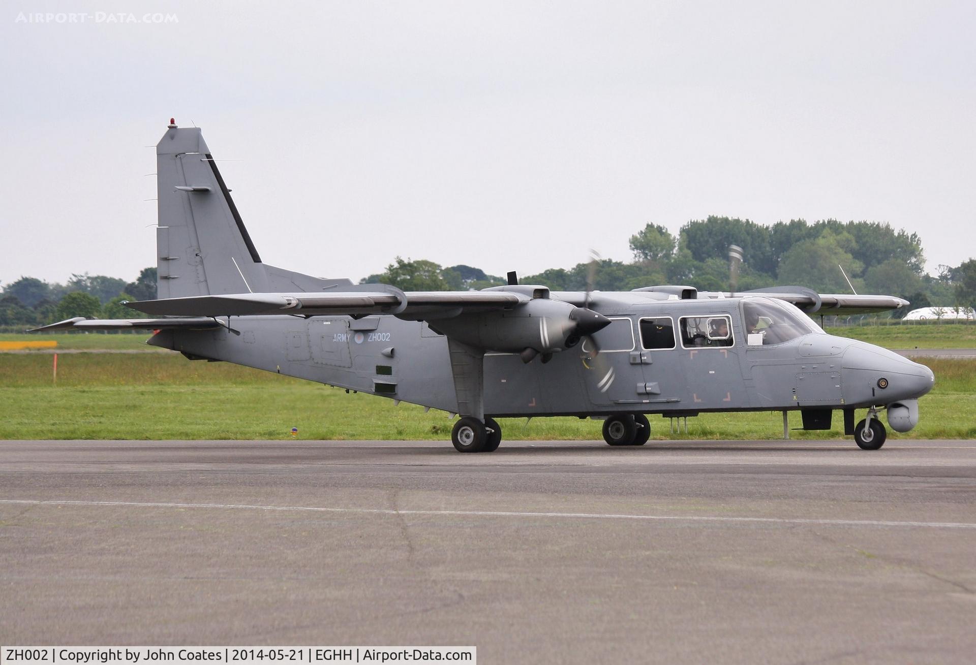 ZH002, 2010 Britten-Norman BN-2T-4S Defender AL2 C/N 4016, Departing