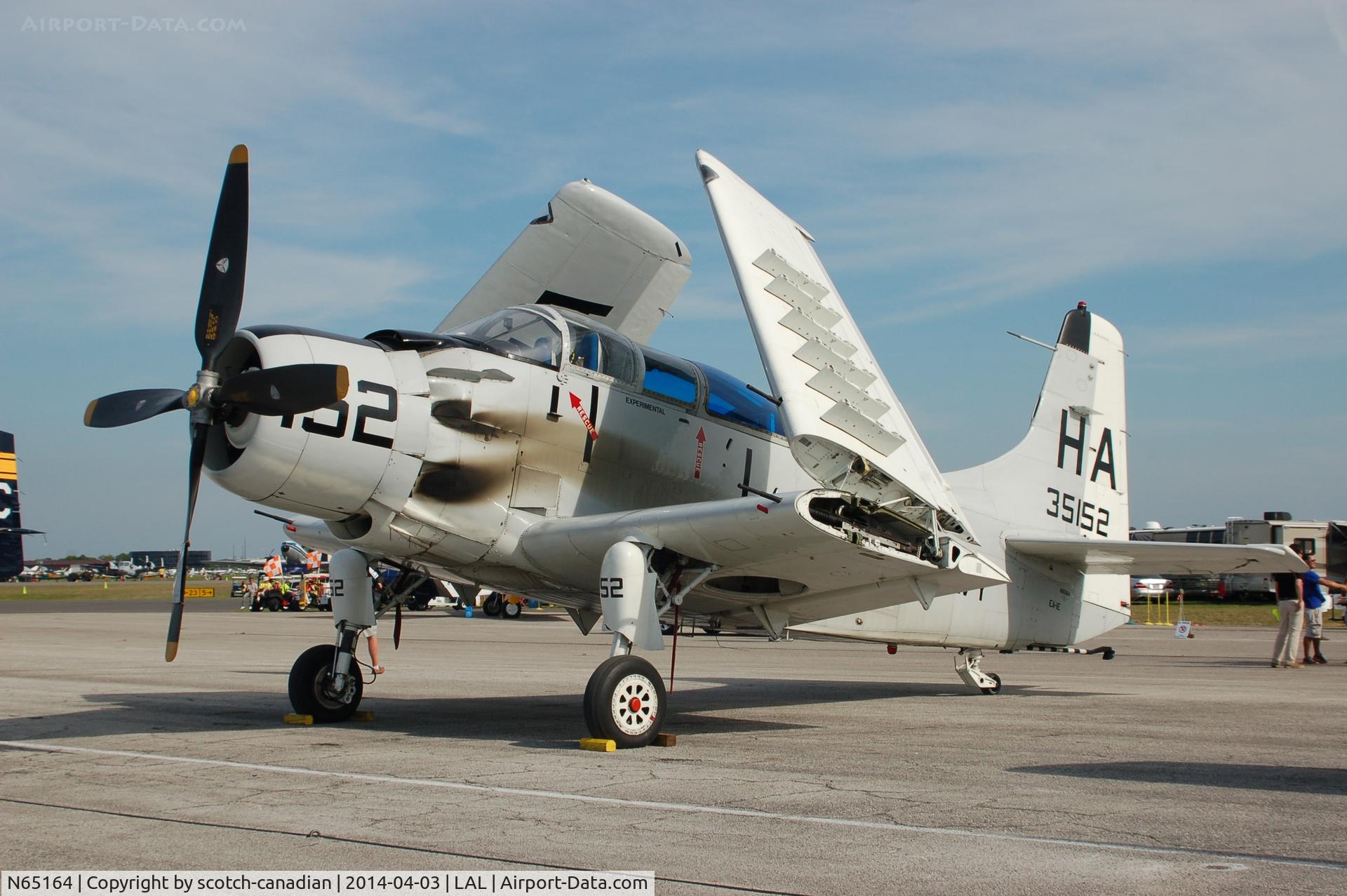 N65164, 1955 Douglas EA-1E Skyraider AD-5W C/N 55-471DH, 1955 Douglas EA-1E, N65164, N128KA, at 2014 Sun n Fun, Lakeland Linder Regional Airport, Lakeland, FL