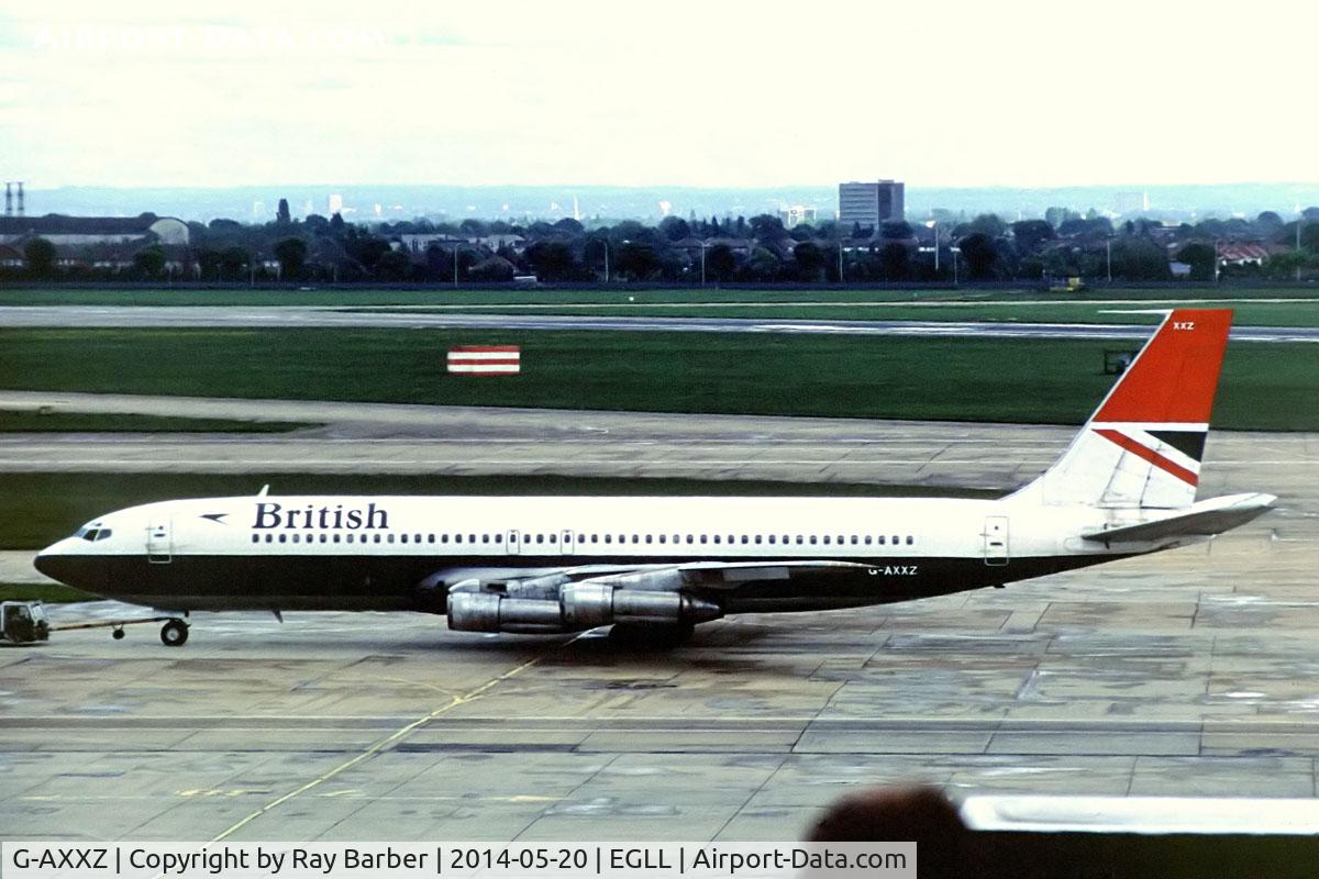 G-AXXZ, 1970 Boeing 707-336B C/N 20457, Boeing 707-336B [20457] (British Airways) Heathrow~G. From a slide.