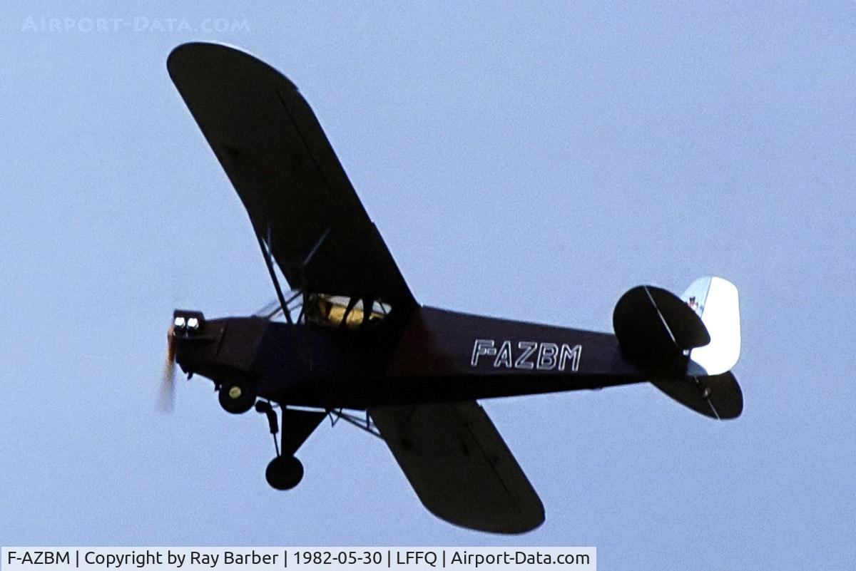 F-AZBM, Piper L-4H Grasshopper (J3C-65D) C/N 12332, Piper L-4H Grasshopper [12332] La Ferte Alaise~F 30/05/1982. From a slide.