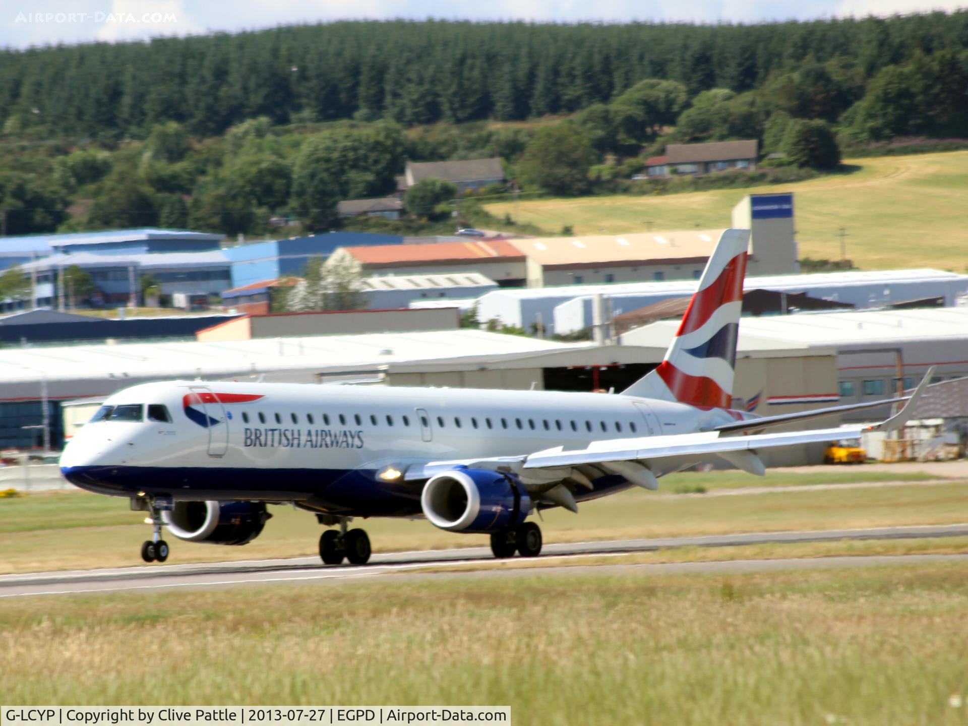 G-LCYP, 2011 Embraer 190SR (ERJ-190-100SR) C/N 19000443, Aberdeen arrival