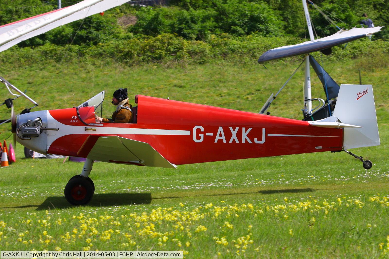 G-AXKJ, 1970 Jodel D-9 Bebe C/N PFA 941, at the 2014 Microlight Trade Fair, Popham