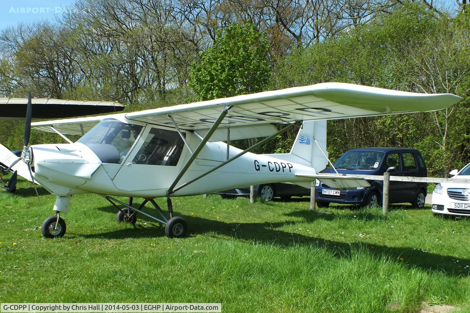 G-CDPP, 2005 Comco Ikarus C42 FB100 VLA C/N PFA 322-14423, at the 2014 Microlight Trade Fair, Popham