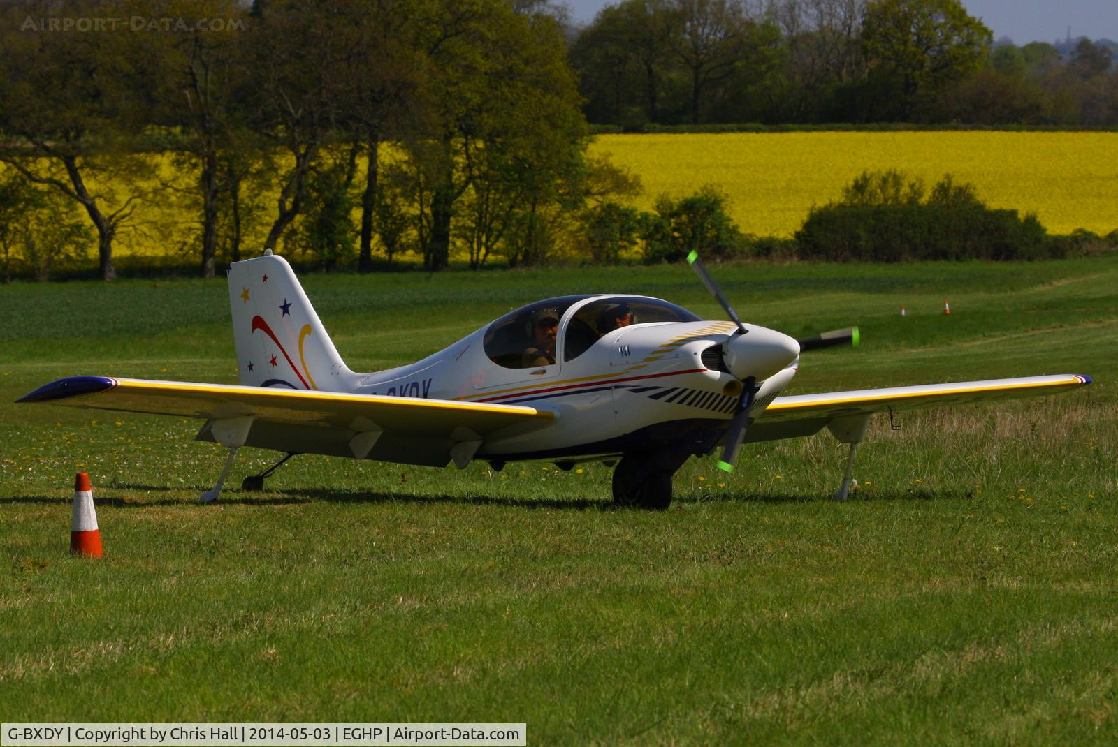 G-BXDY, 1997 Europa Monowheel C/N PFA 247-12914, at the 2014 Microlight Trade Fair, Popham