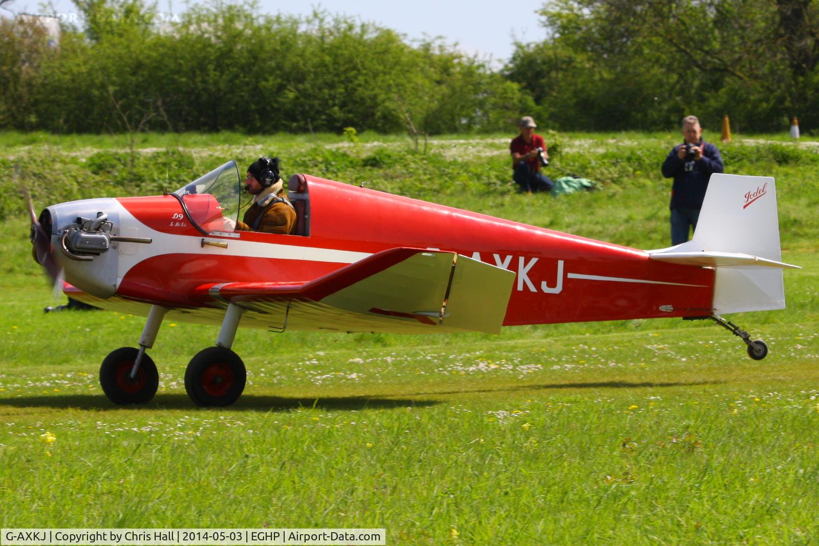 G-AXKJ, 1970 Jodel D-9 Bebe C/N PFA 941, at the 2014 Microlight Trade Fair, Popham
