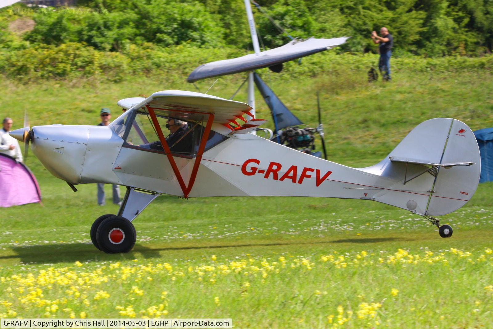 G-RAFV, 1992 Avid Speedwing C/N PFA 189-11738, at the 2014 Microlight Trade Fair, Popham