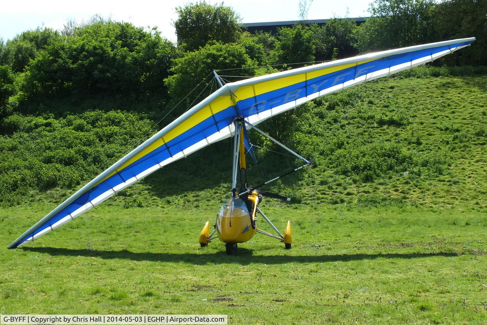G-BYFF, 1999 Pegasus Quantum 15-912 C/N 7500, at the 2014 Microlight Trade Fair, Popham