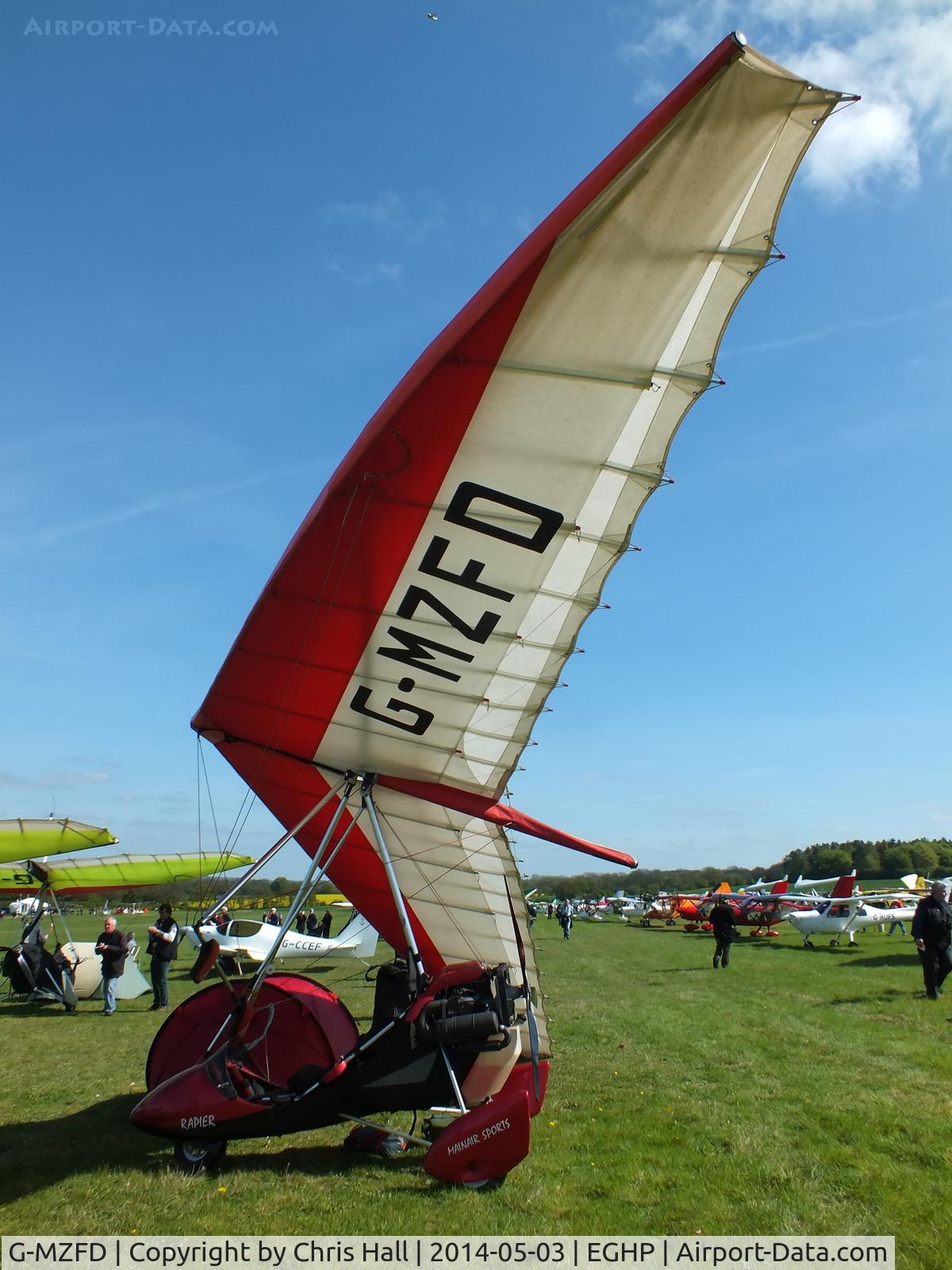 G-MZFD, 1997 Mainair Rapier C/N 1109-0197-7-W912, at the 2014 Microlight Trade Fair, Popham