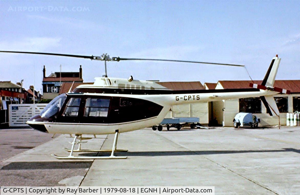 G-CPTS, 1978 Agusta AB-206B JetRanger II C/N 8556, Agusta-Bell 206B Jet Ranger II [8556] Blackpool~G 18/08/1979. From a slide.