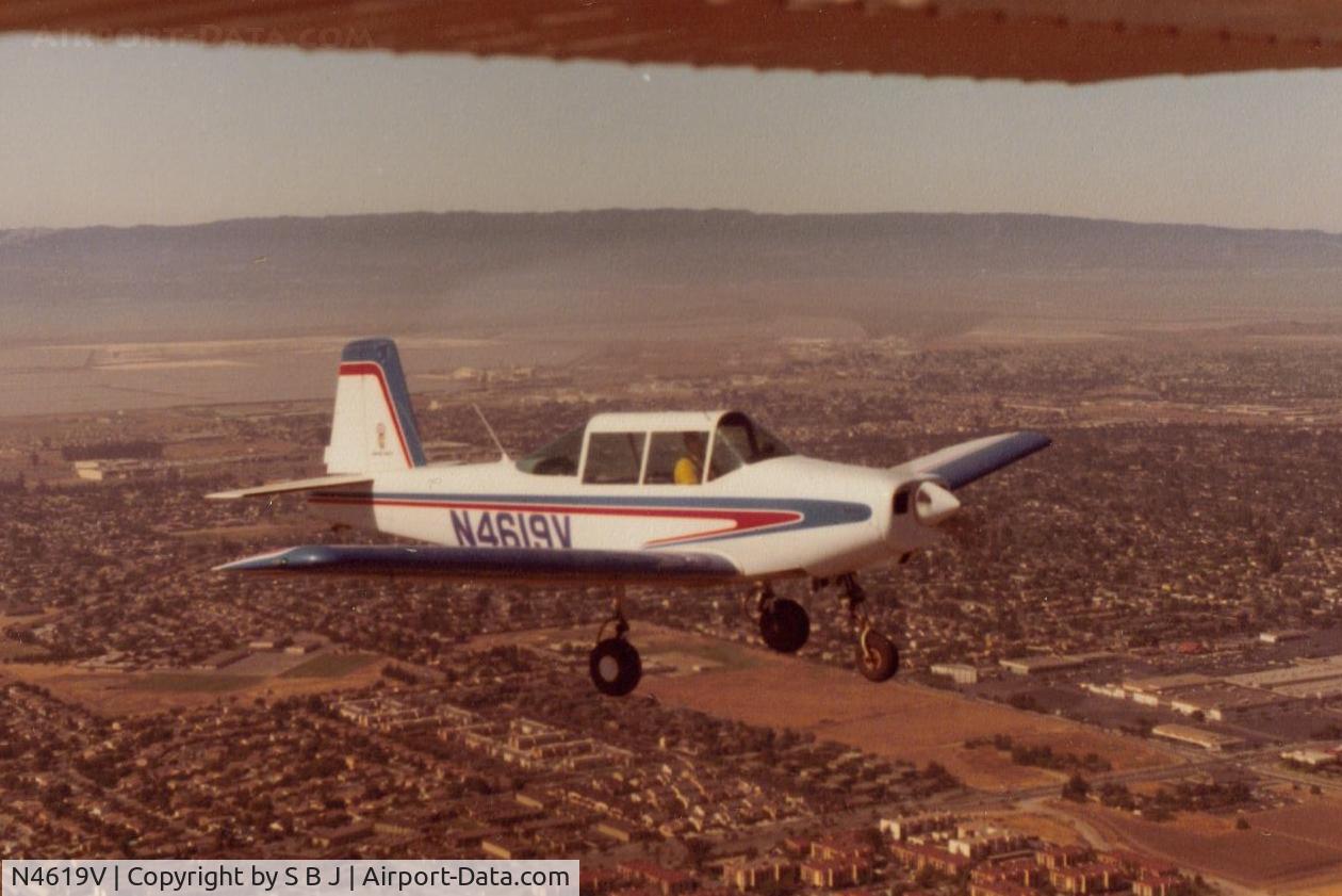 N4619V, 1977 Varga 2150A Kachina C/N VAC-84-77, 19V after releasing a glider from Sky Sailing airport in Fremont,Ca in 1982.