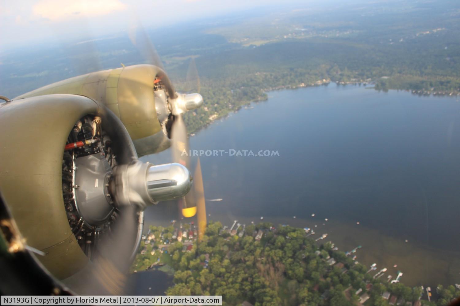 N3193G, 1944 Boeing B-17G Flying Fortress C/N 77255, In flight in the Yankee Lady somewhere over Michigan