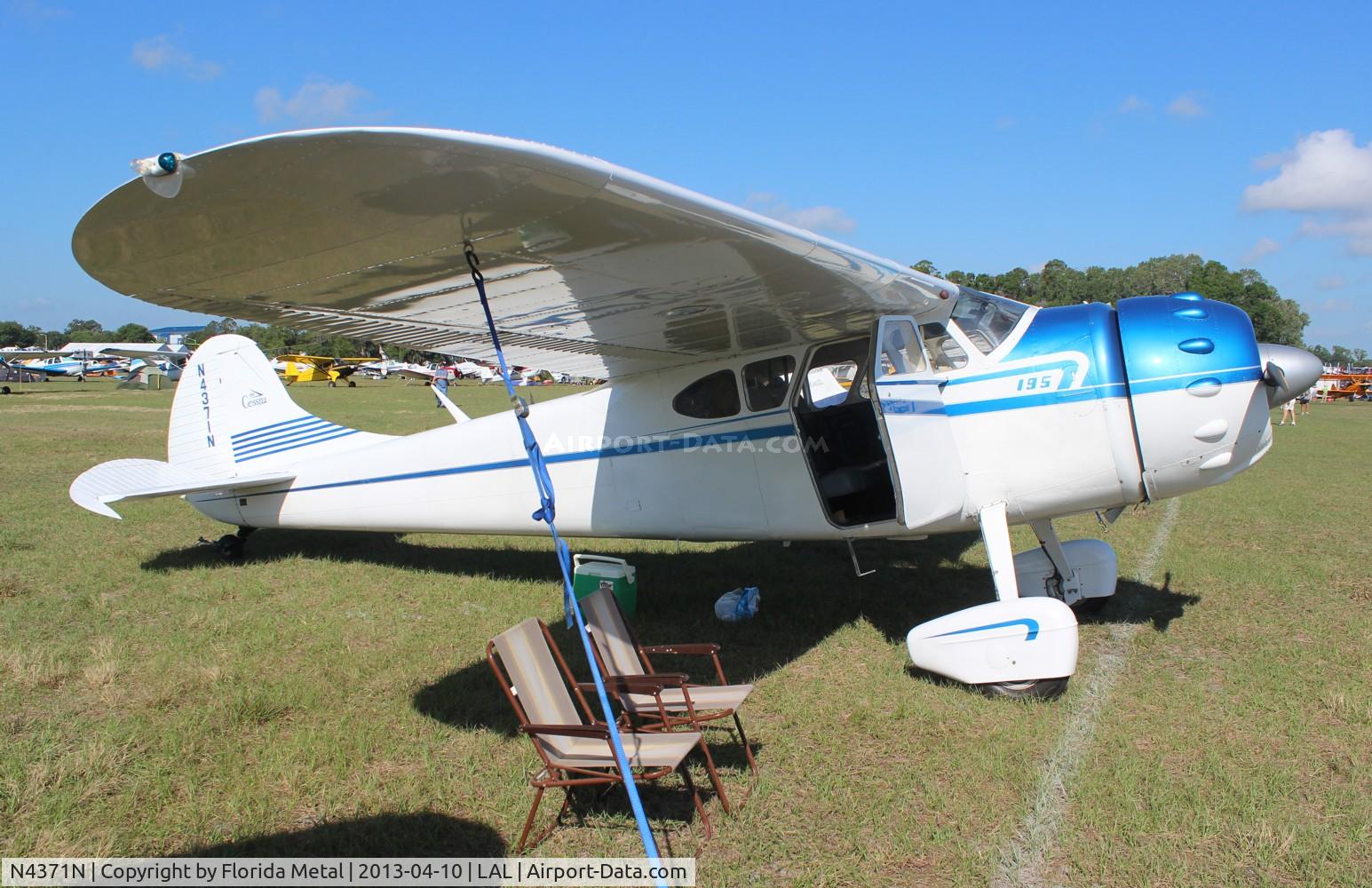N4371N, 1947 Cessna 195 C/N 7035, Cessna 195 in vintage parking Sun N Fun