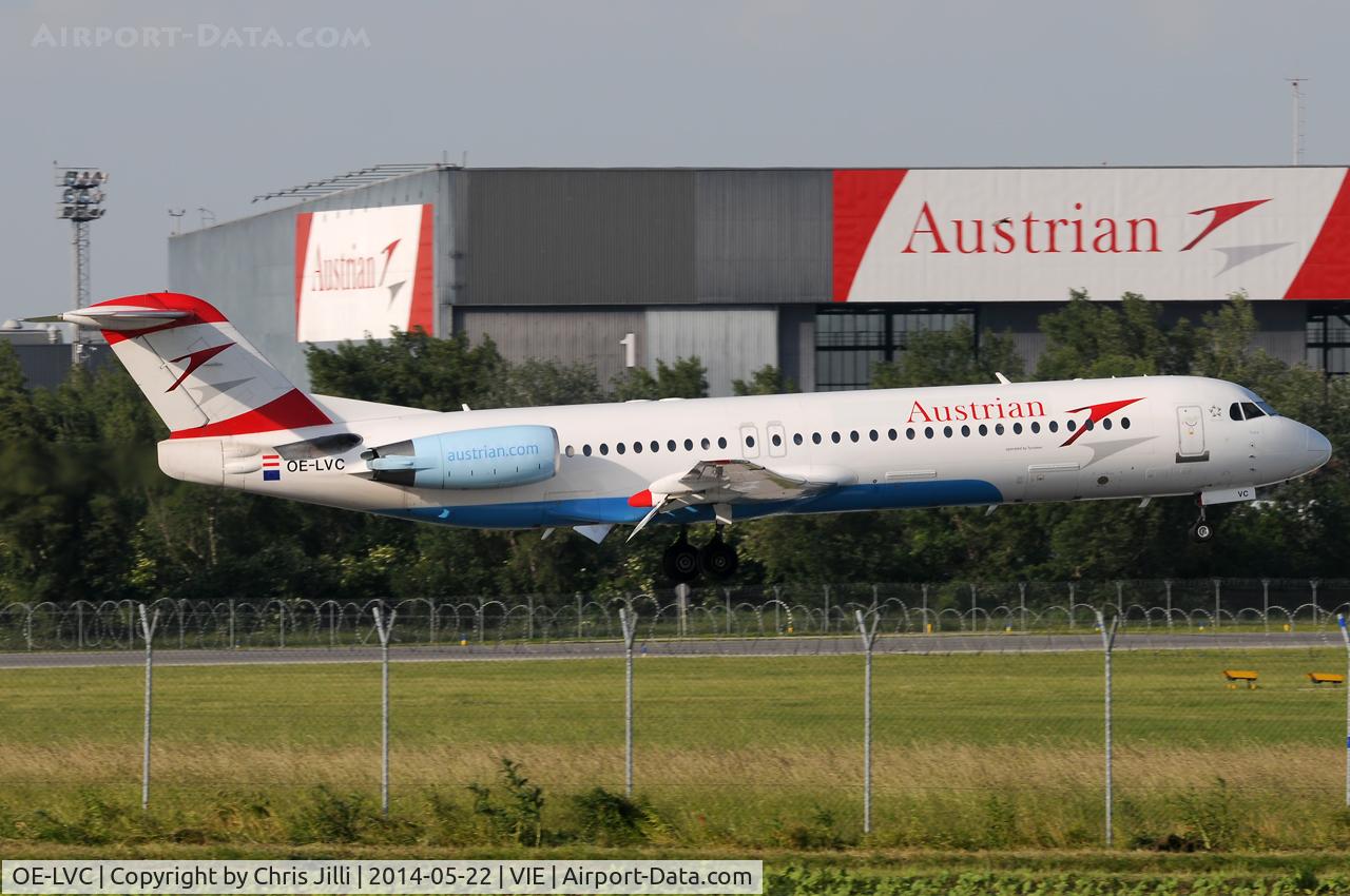 OE-LVC, 1993 Fokker 100 (F-28-0100) C/N 11446, Austrian Airlines