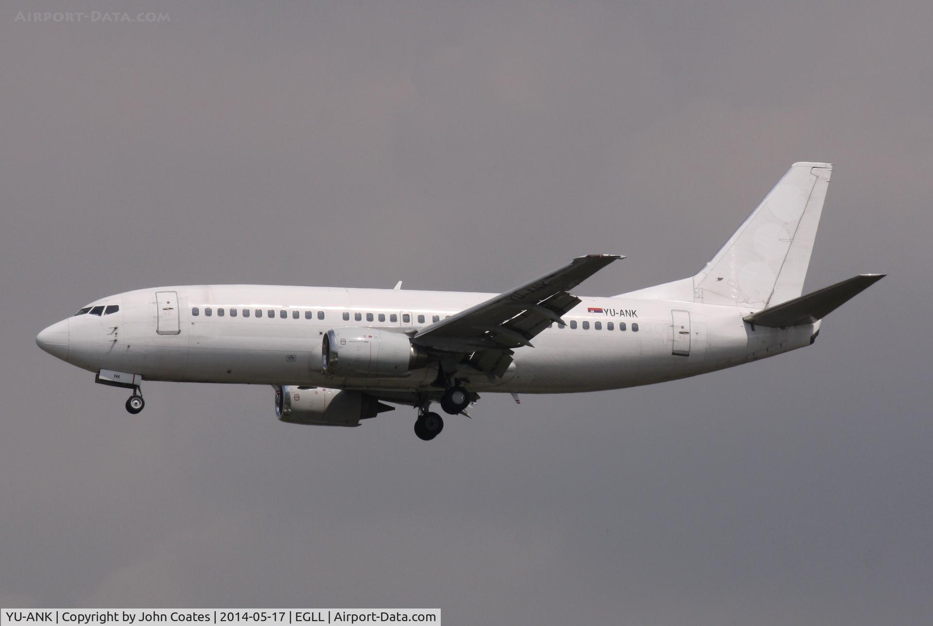 YU-ANK, 1986 Boeing 737-3H9 C/N 23715/1310, Arriving 27L
