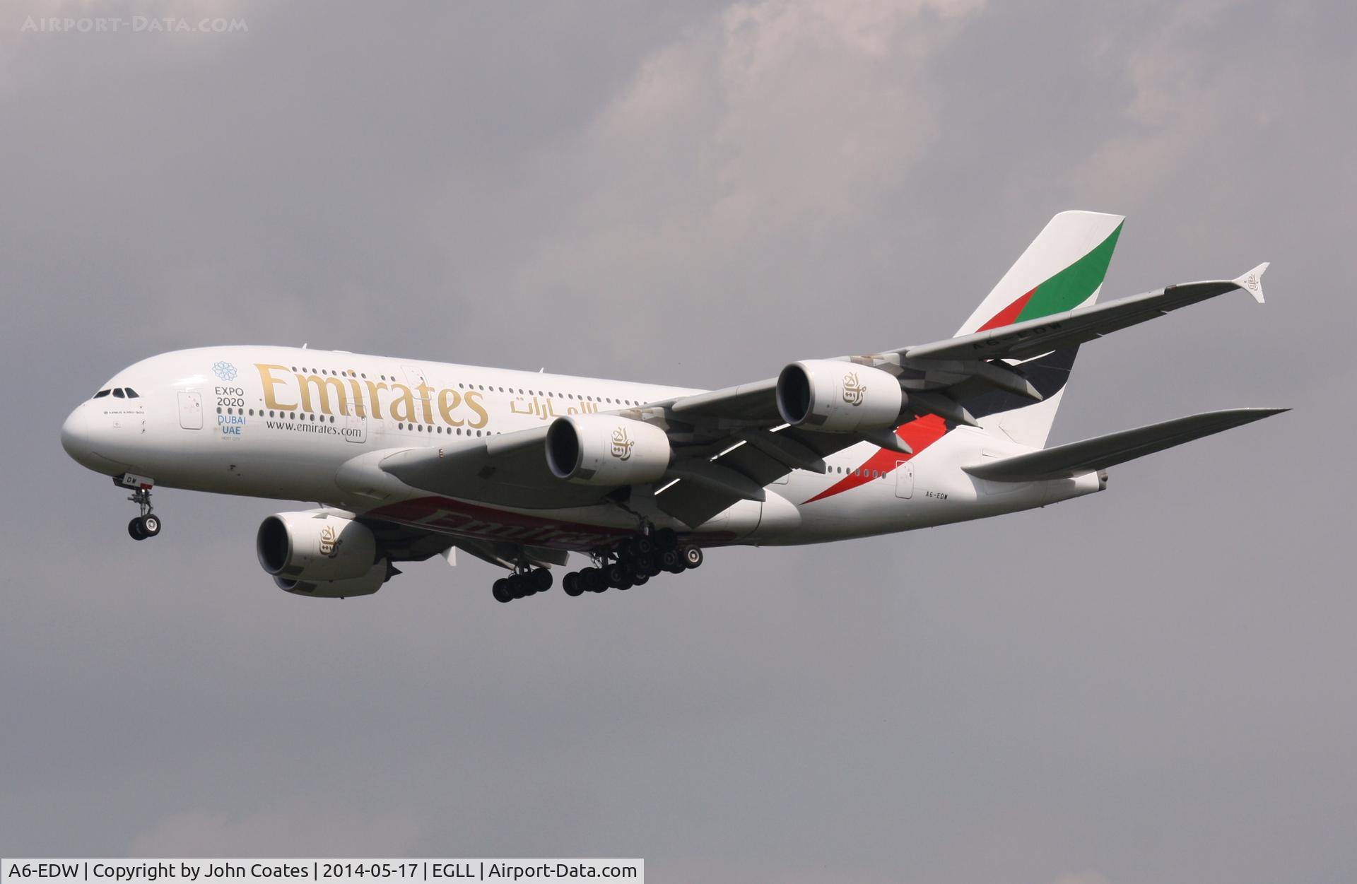 A6-EDW, 2012 Airbus A380-861 C/N 103, Finals 27L