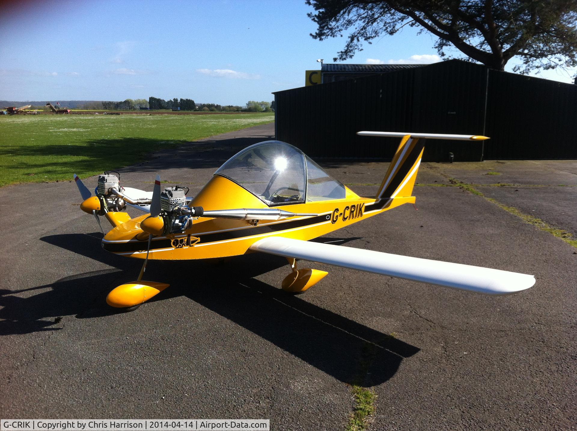 G-CRIK, 2004 Colomban MC-15 Cri-Cri (Cricket) C/N PFA 133-13289, Finished 2014, waiting for paperwork prior to test flying. Has Solo210d engines