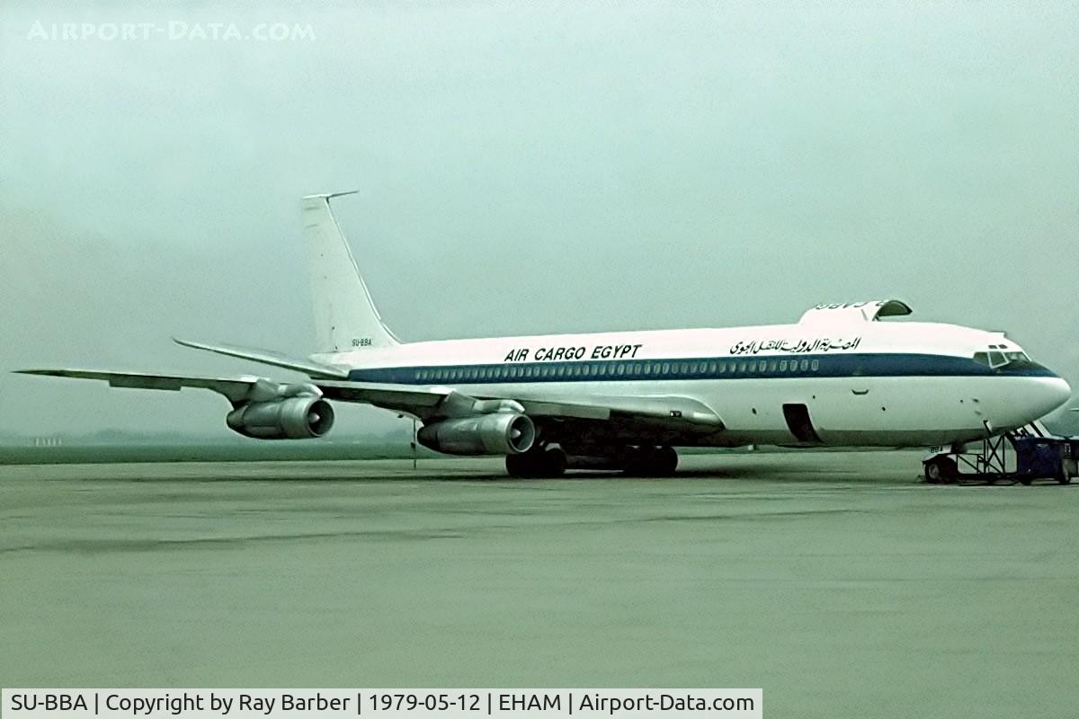 SU-BBA, 1965 Boeing 707-338C C/N 18810, Boeing 707-338C [18810] (Air Cargo Egypt) Amsterdam-Schiphol~PH 12/05/1979. From a slide