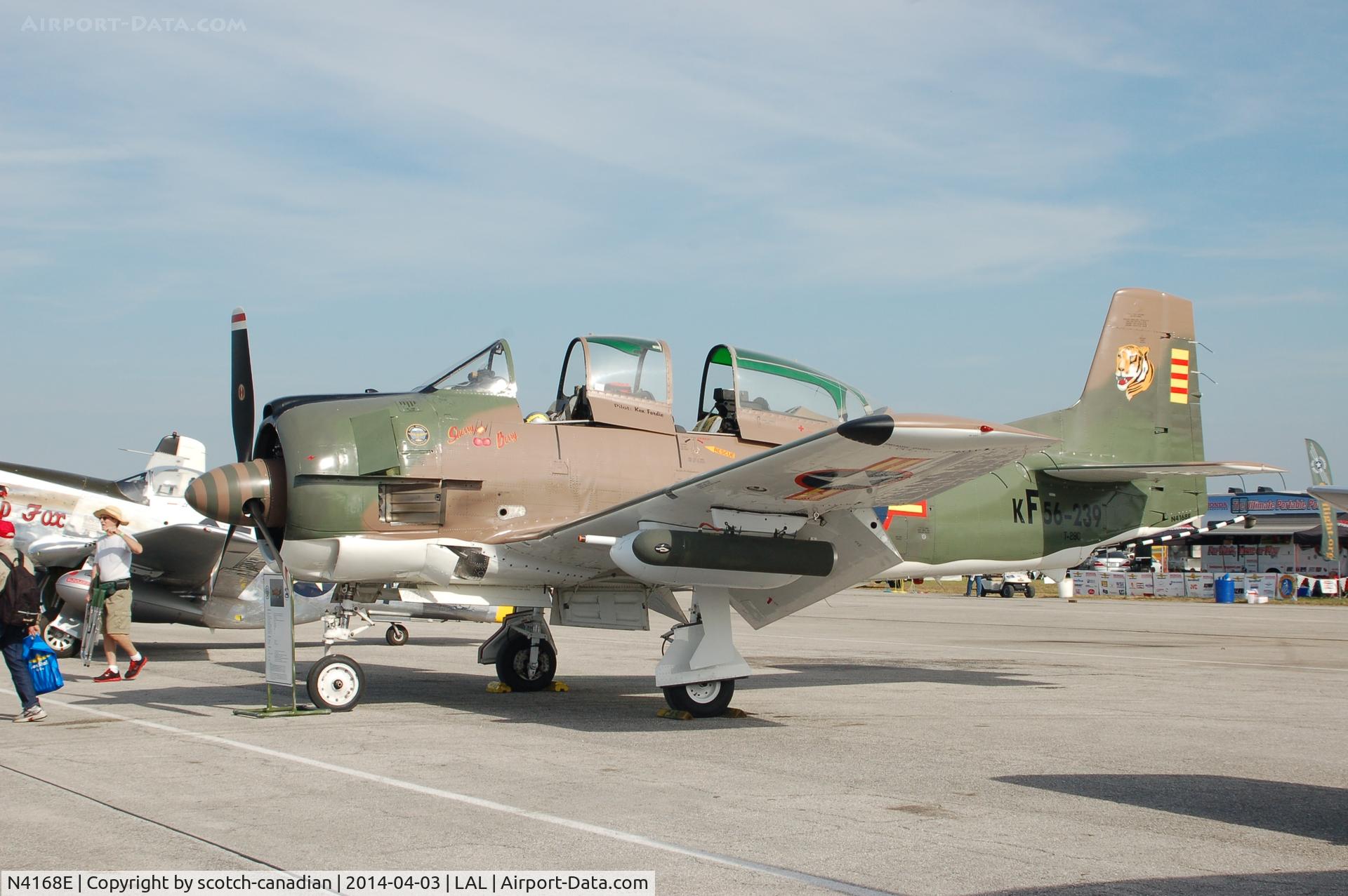 N4168E, 1956 North American T-28C Trojan C/N 252-2, 1956 North American T-28C, N4168E, at 2014 Sun n Fun, Lakeland Linder Regional Airport, Lakeland, FL