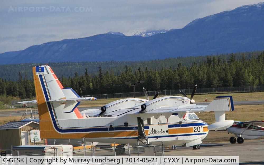 C-GFSK, 1986 Canadair CL-215-V (CL-215-1A10) C/N 1085, On the ramp at Whitehorse, Yukon, en route to Alaska.
